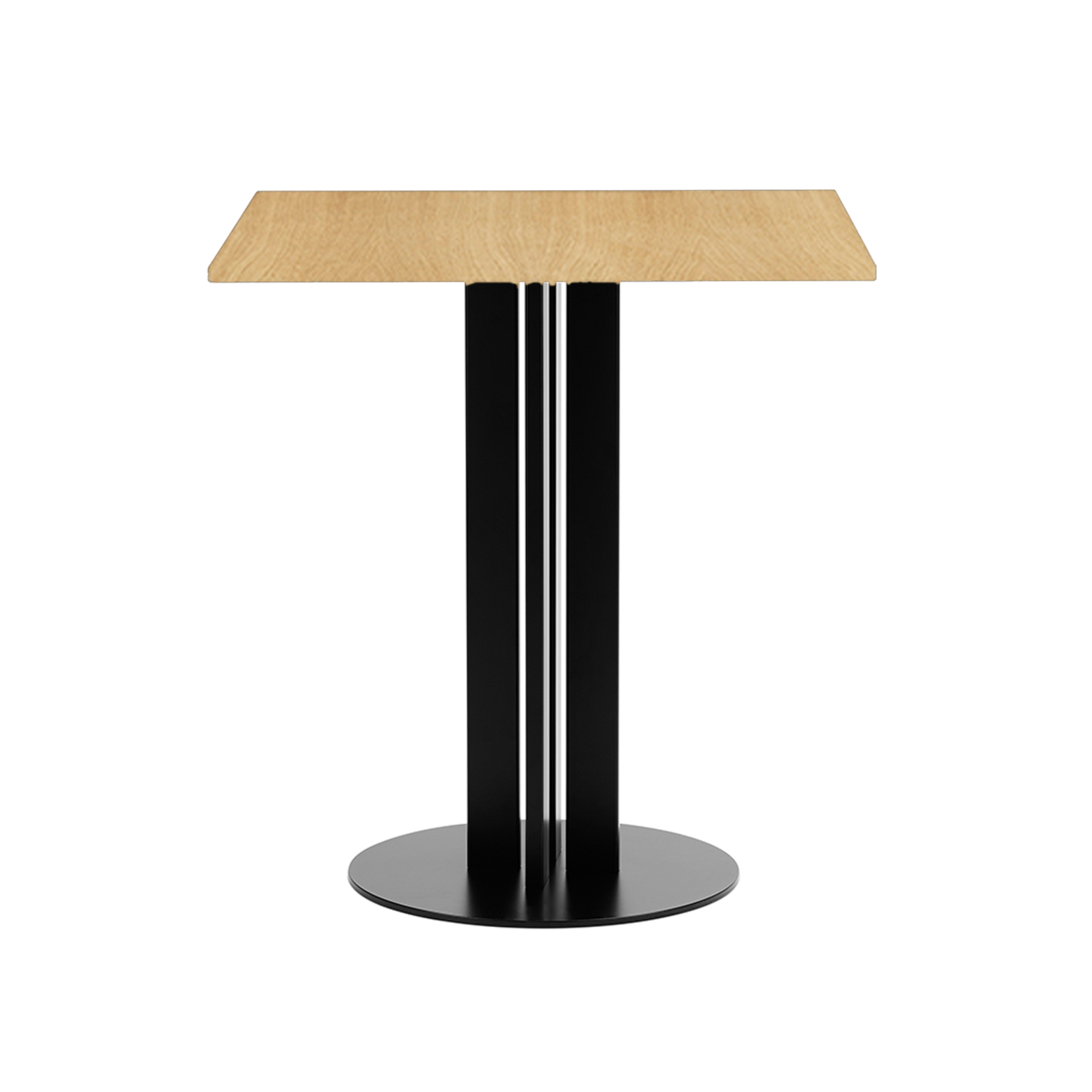Cafe table Scala veneered top with a black base