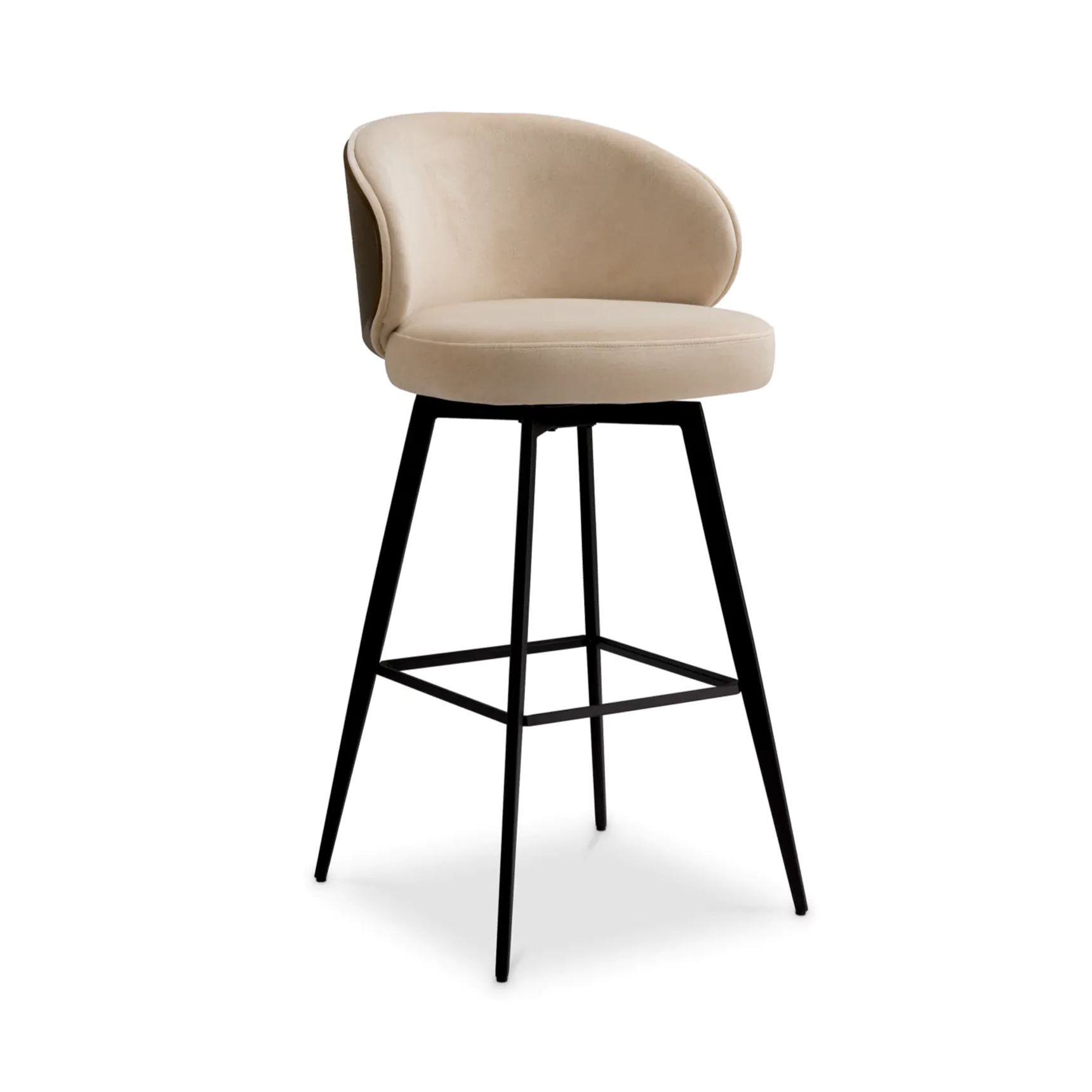 Hocker CAMEROTA beige met zwarte basis