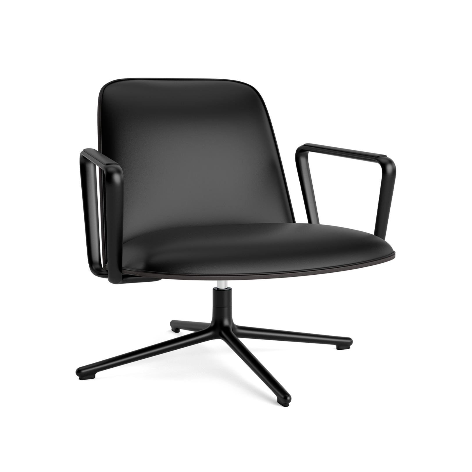 Rotationsessesselblock niedriger schwarzer Aschefurnier mit verstellbarer schwarzer Basis