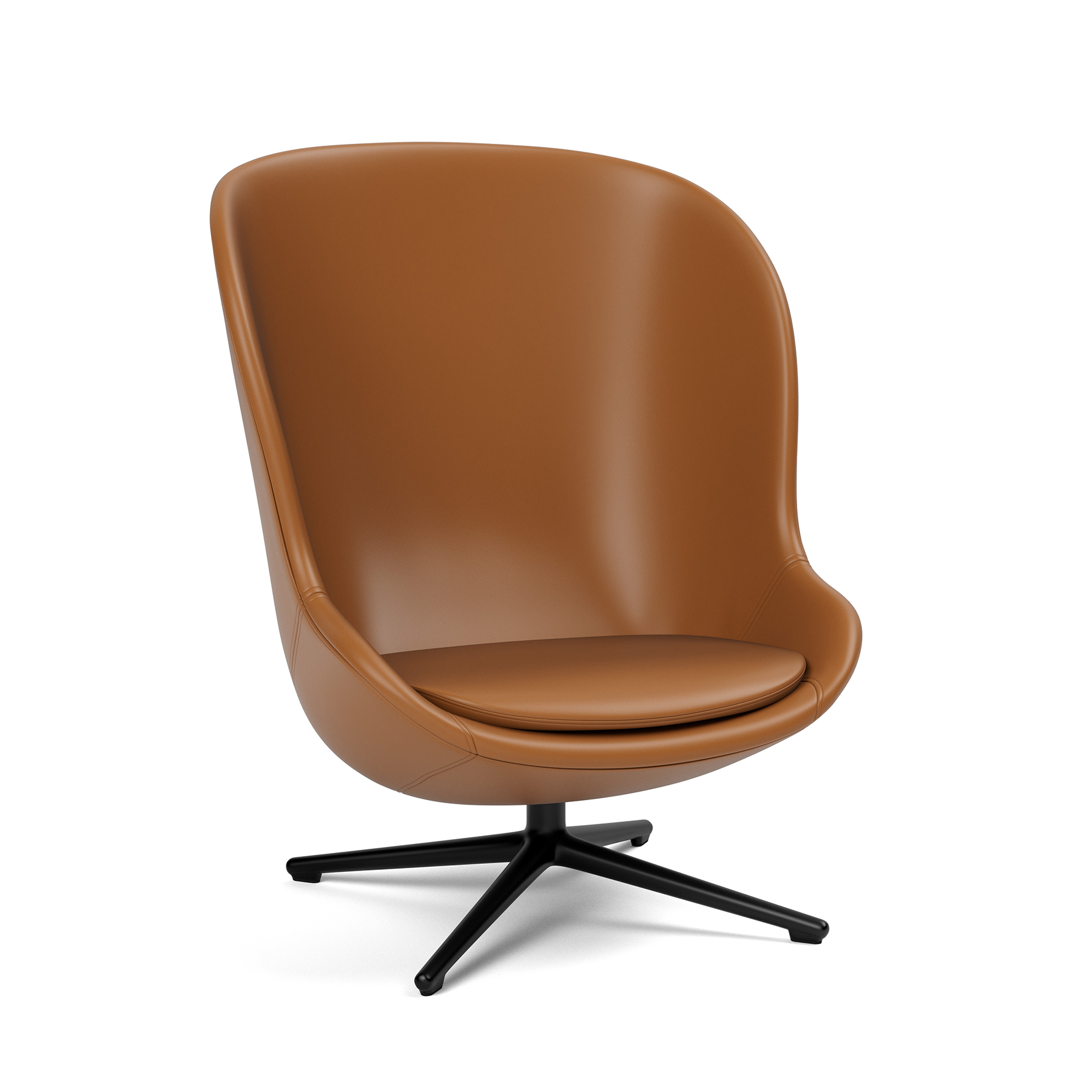 Fotel tapicerowany HYG HIGH z czarną podstawą – Normann Copenhagen