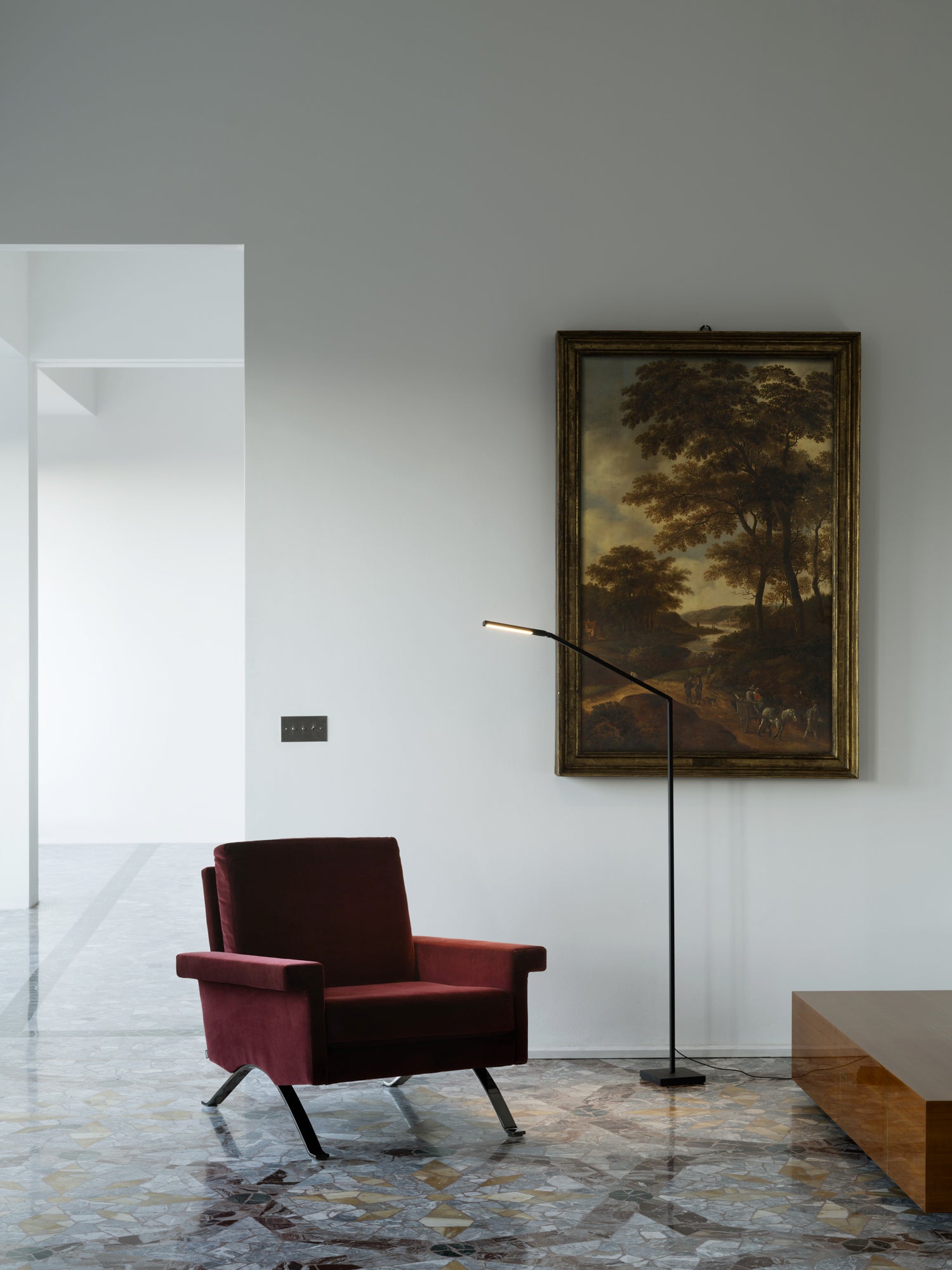 UNTITLED LINEAR black reading floor lamp
