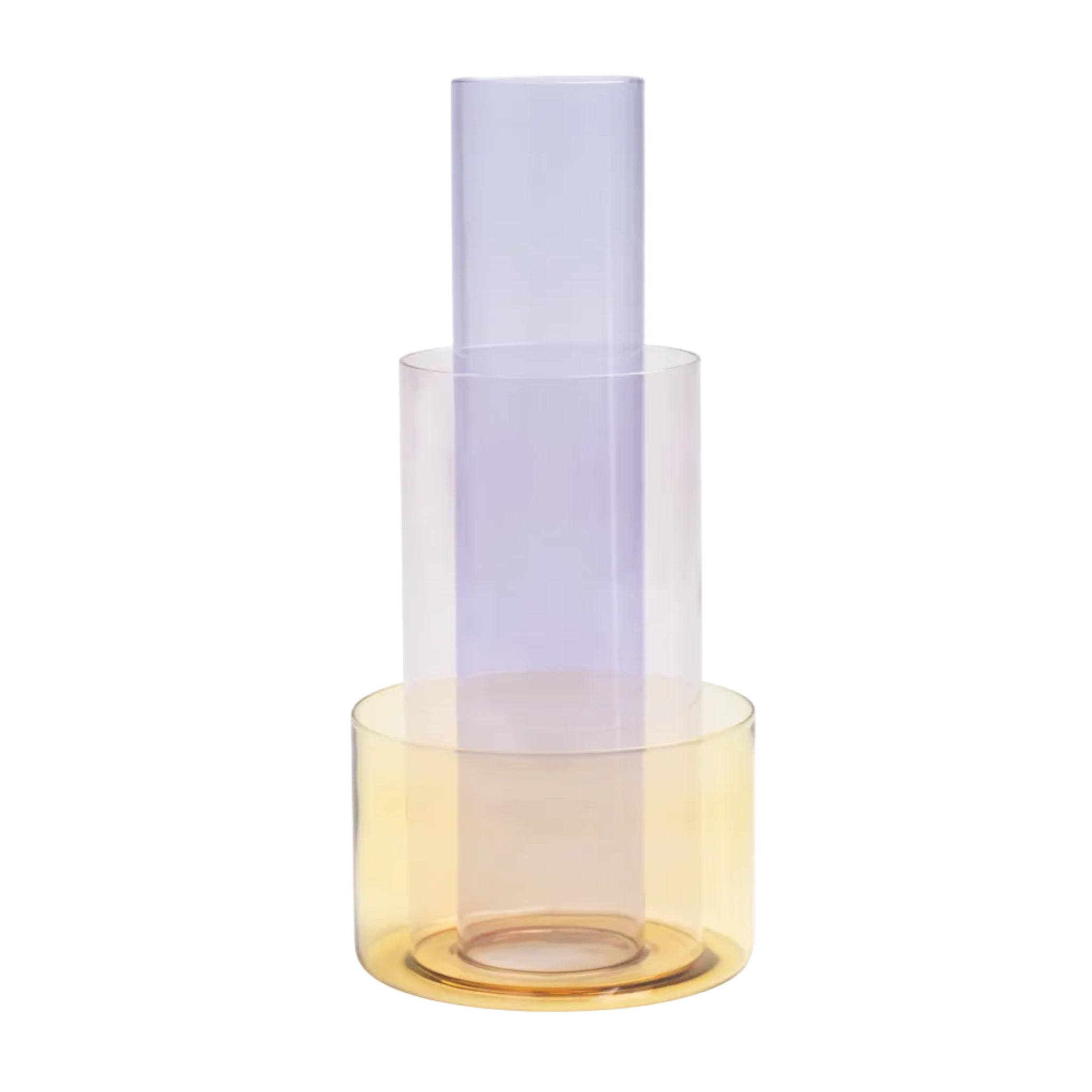 Vase AMPHI lila mit rosa und gelb