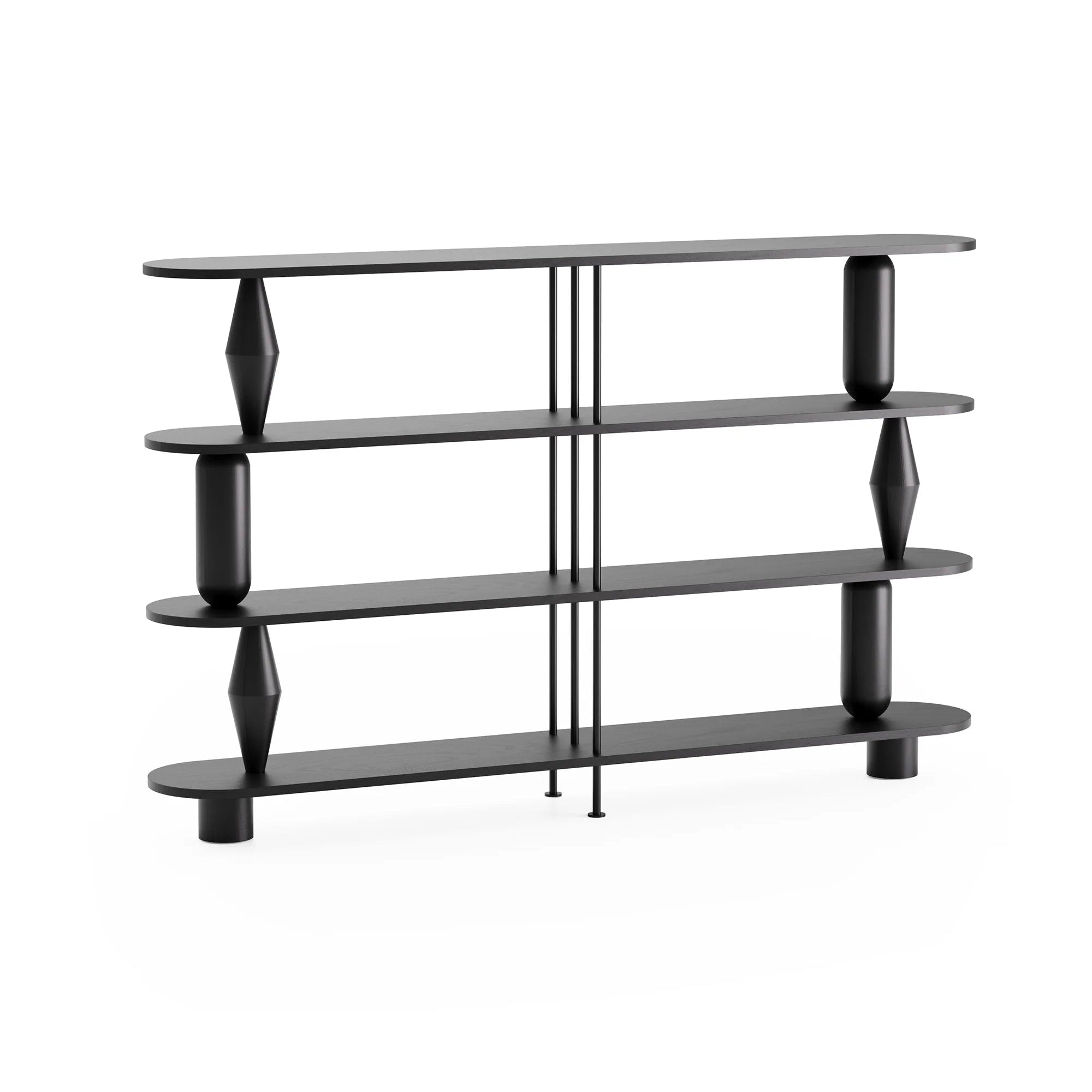 VAZOO DUO boekenrek zwart eikenhout