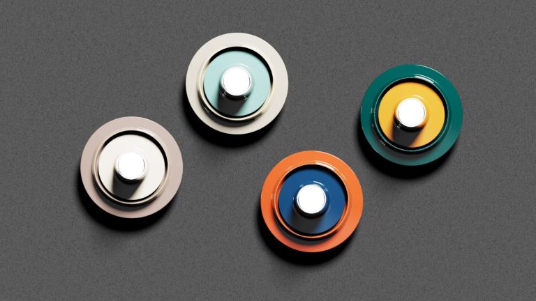 VOILÀ orange ceramic wall lamp with cobalt