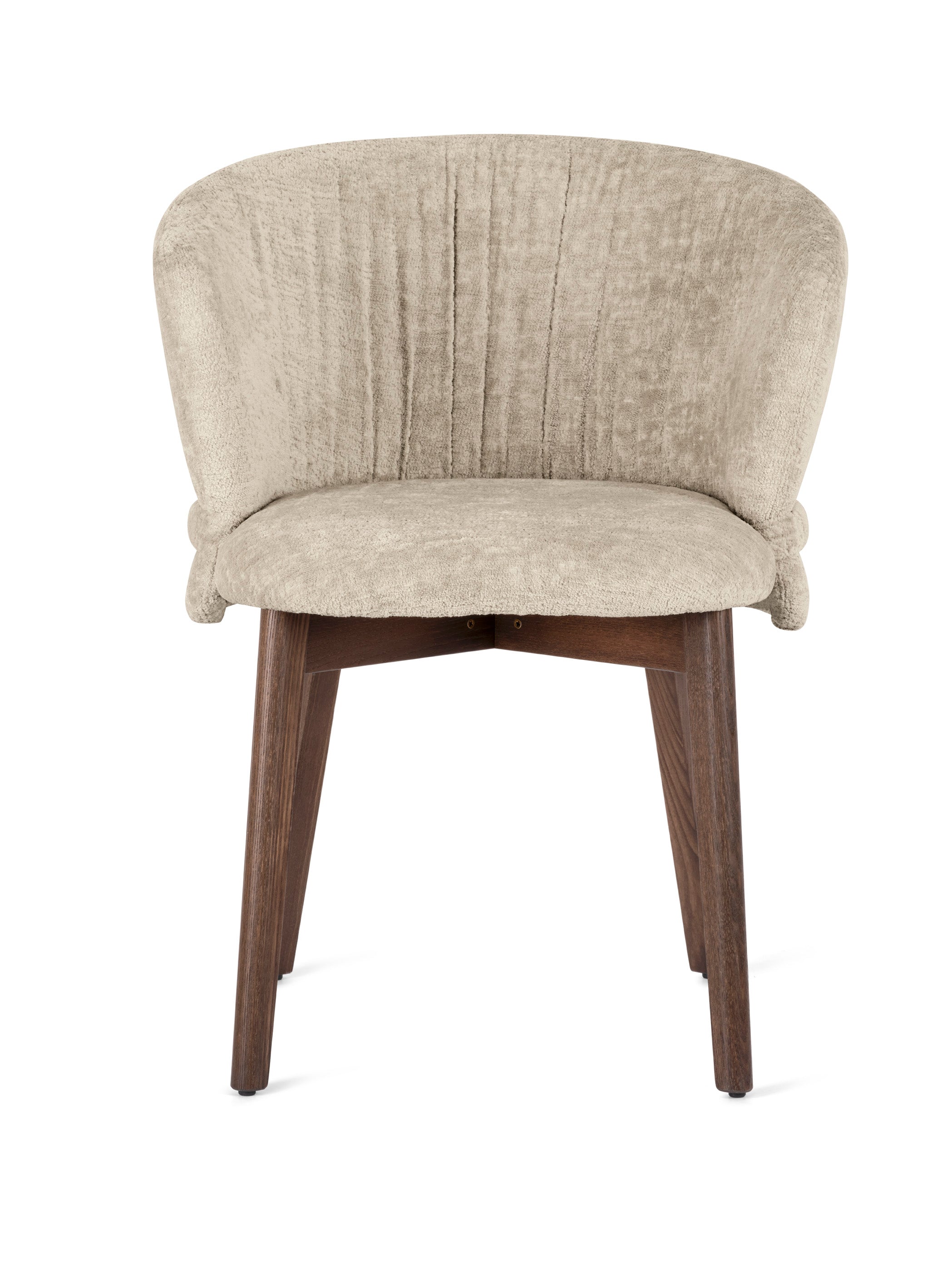 Sessel VANILLA gepolstert mit dunklem Holzgestell