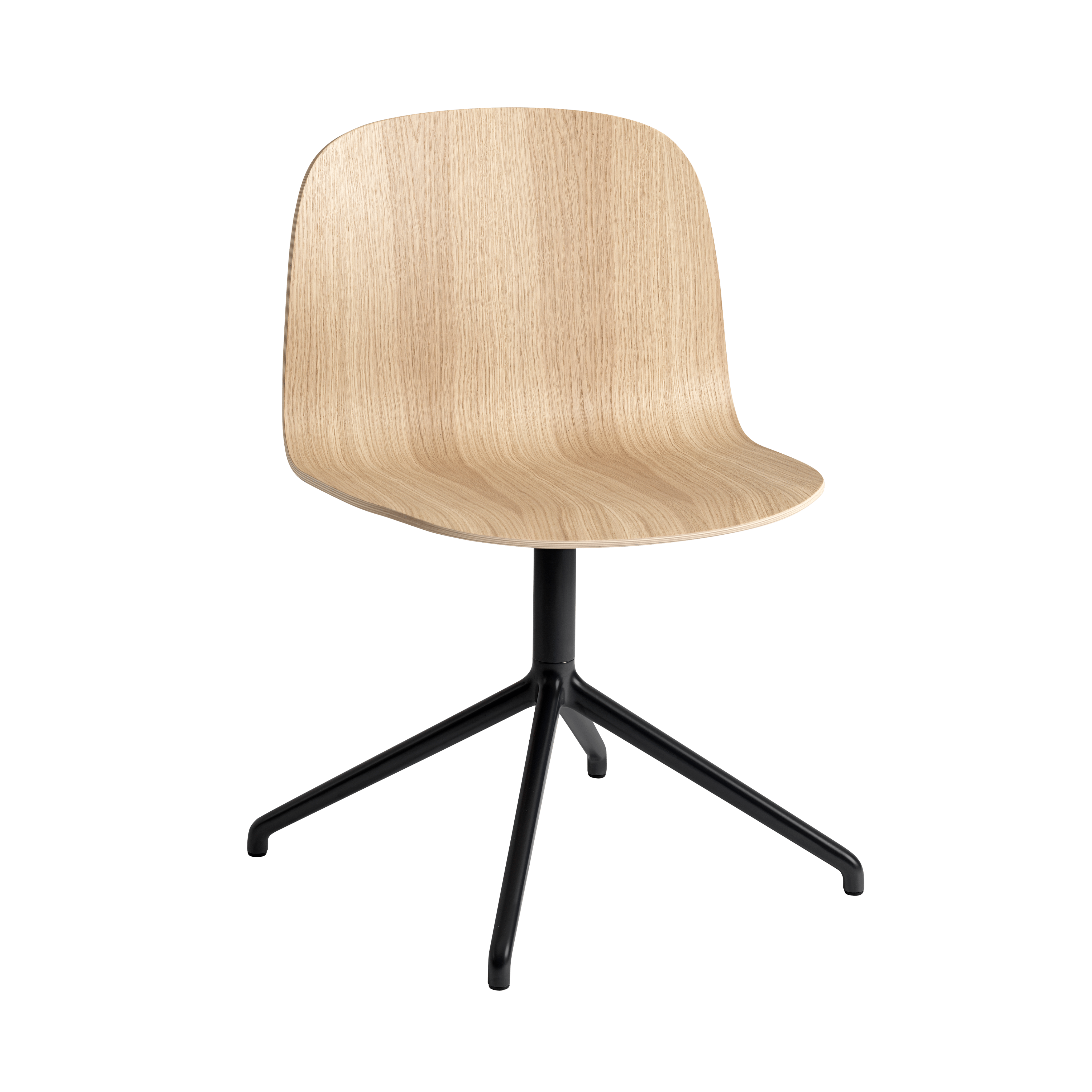 Personalisierbarer VISU WIDE Drehstuhl mit furnierter Sitzfläche