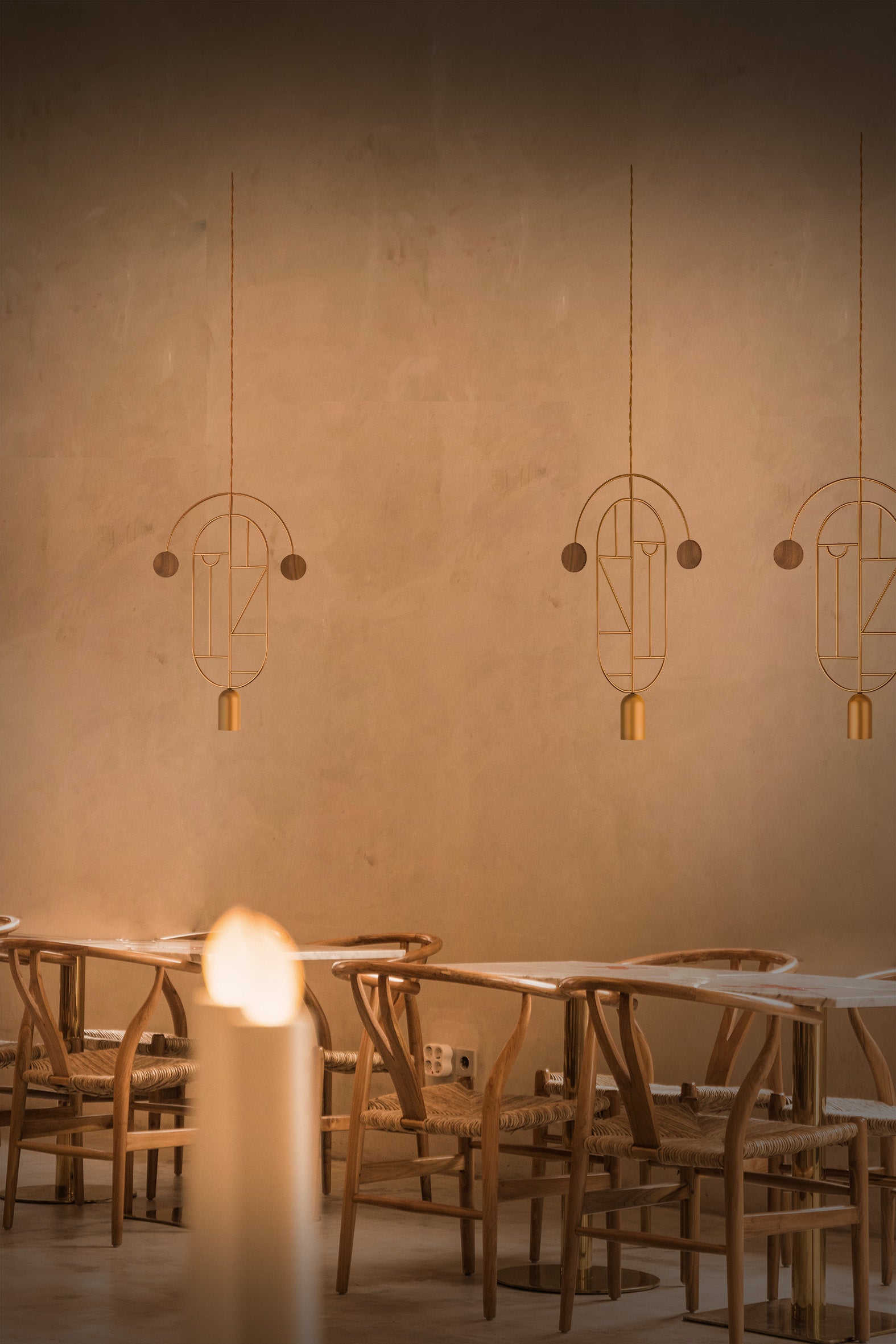 Hanglamp WOODEN DOTS WD08 grafiet met rood en wit