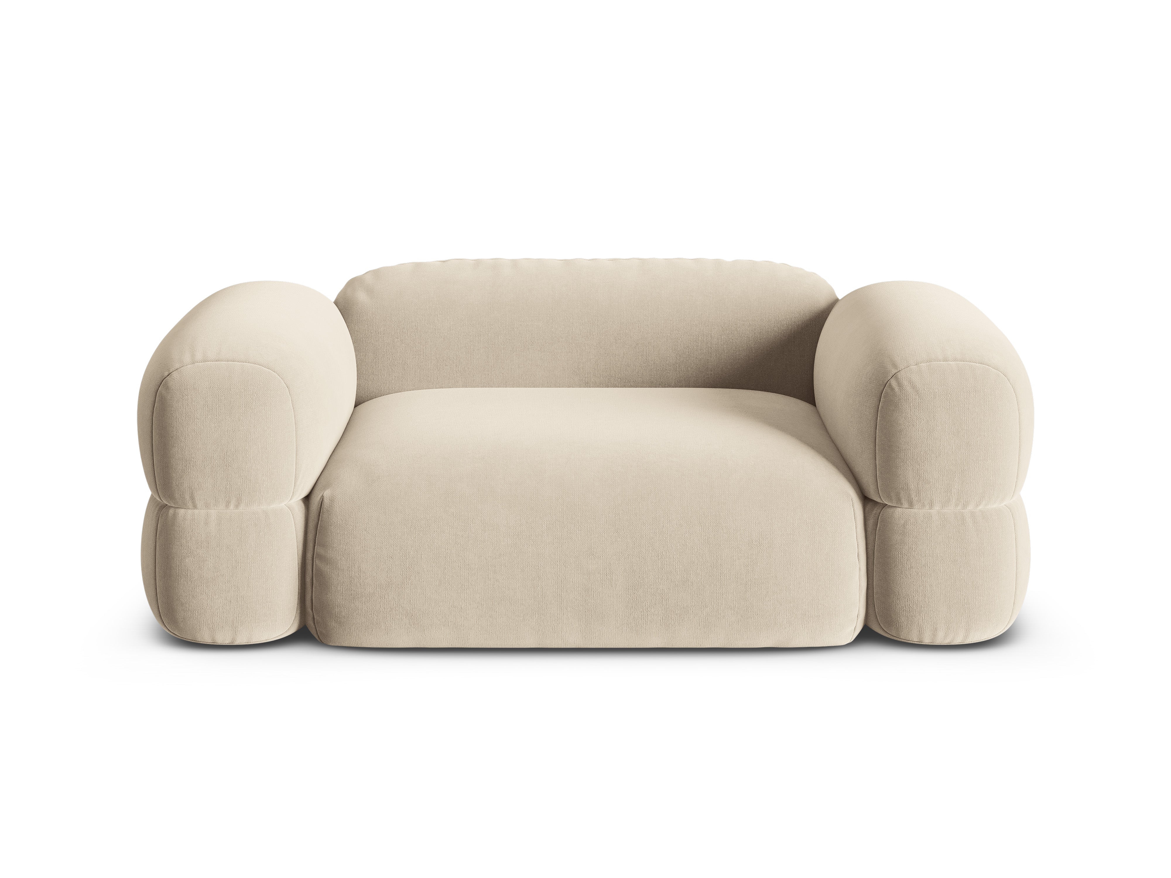 Velvet 2-Seater Sofa ROGER Light Beige