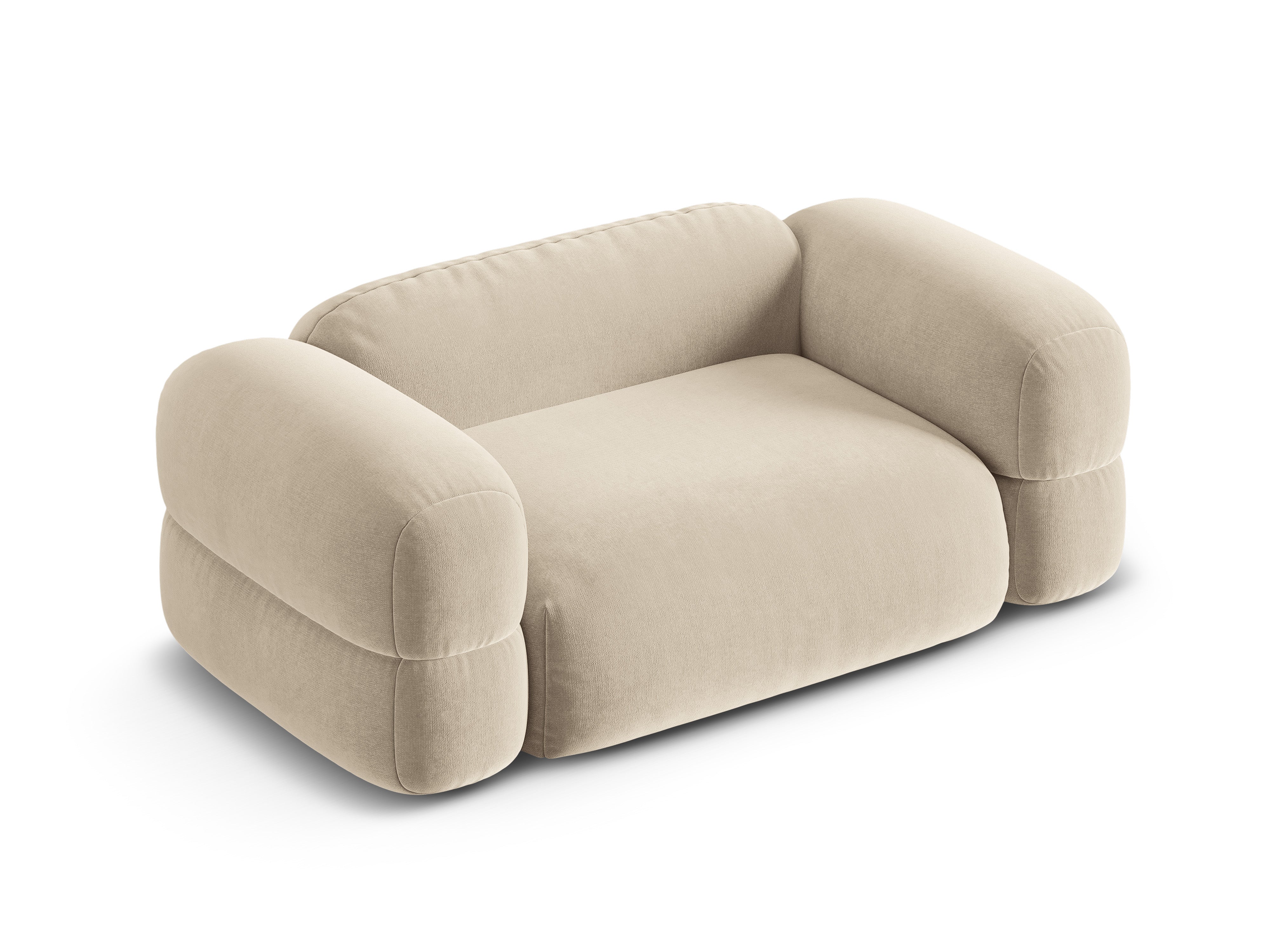Velvet 2-Seater Sofa ROGER Light Beige