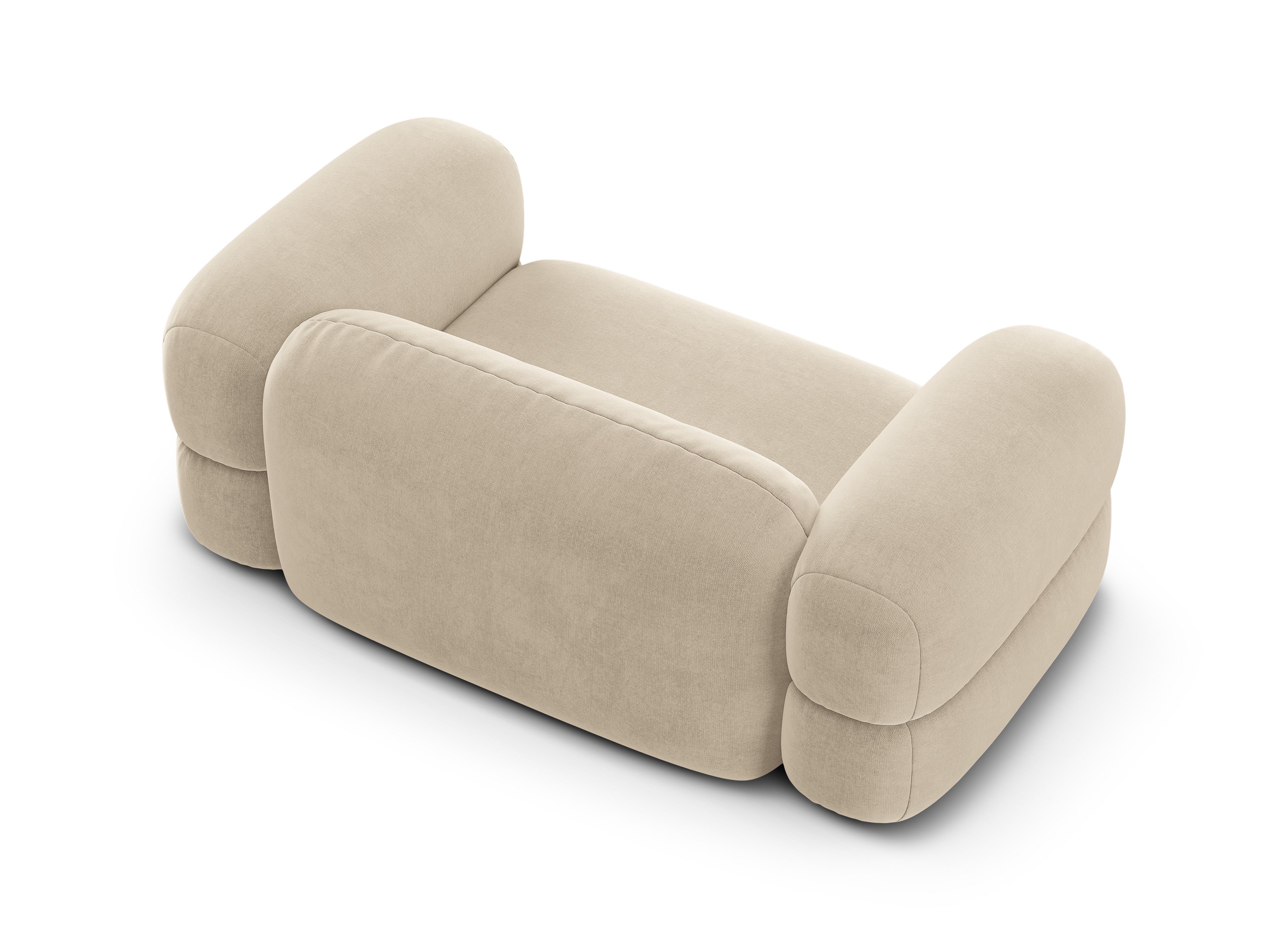 Velvet 2-Seater Sofa ROGER Light Beige