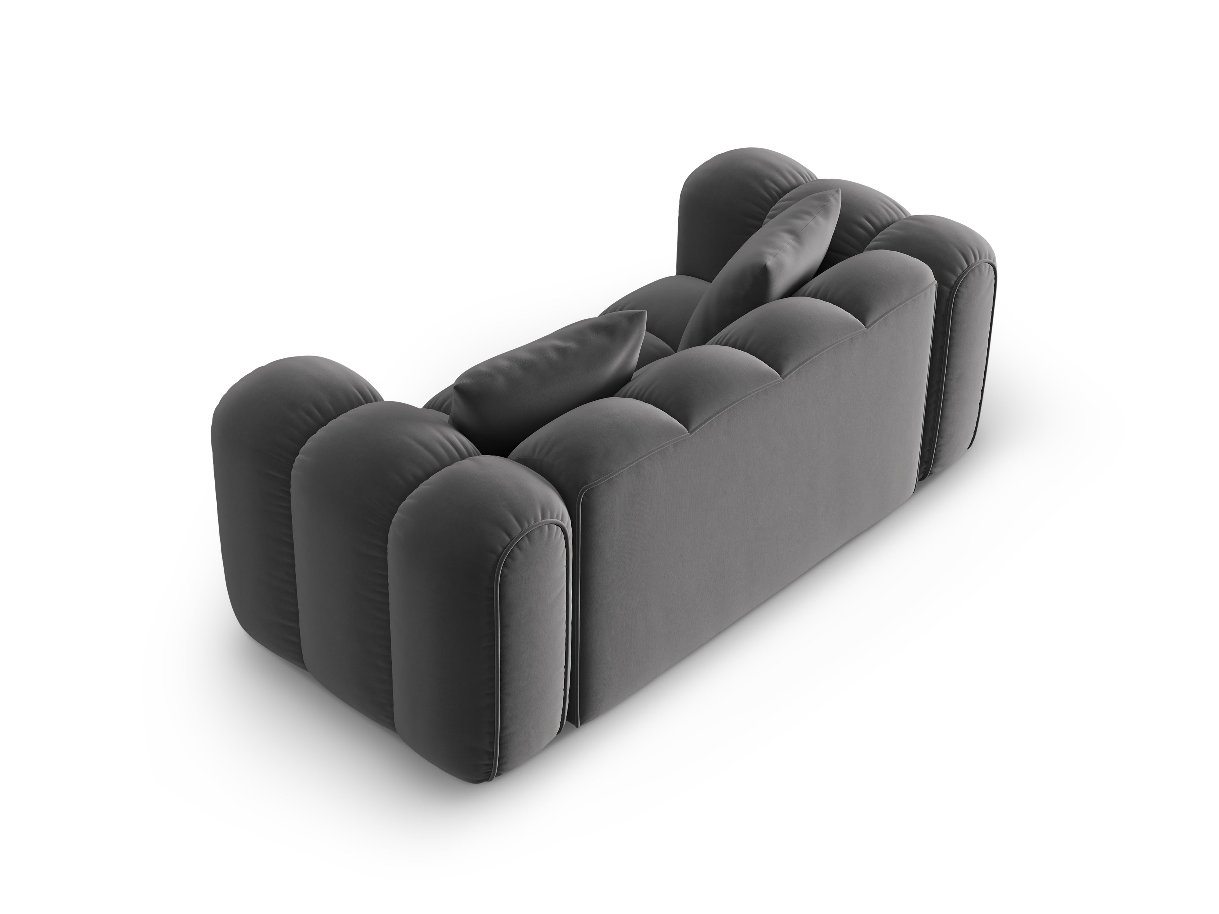 ASTRO gray velvet 2-seater sofa