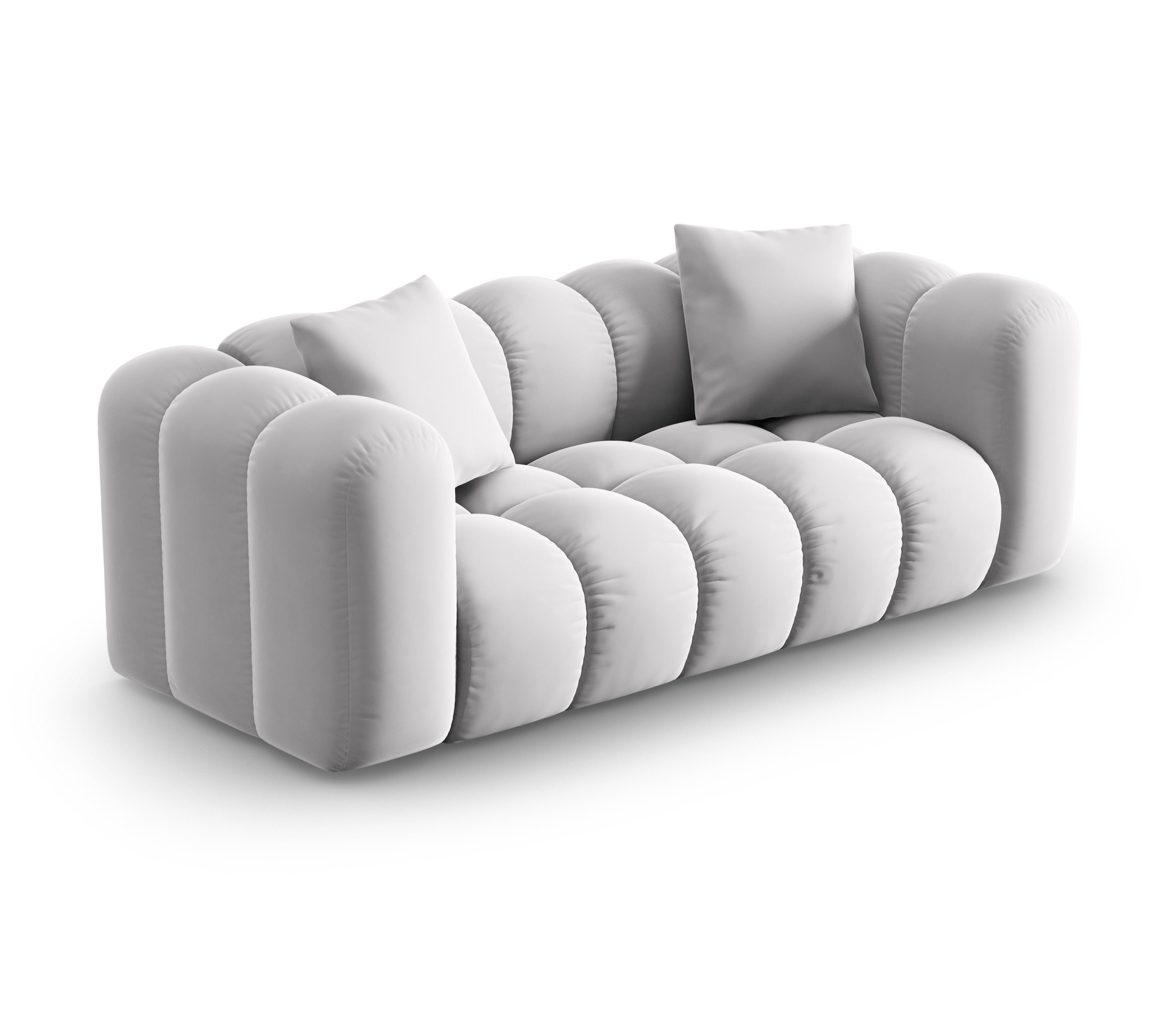 Sofa van fluweel voor 2 personen HALLEY zilver