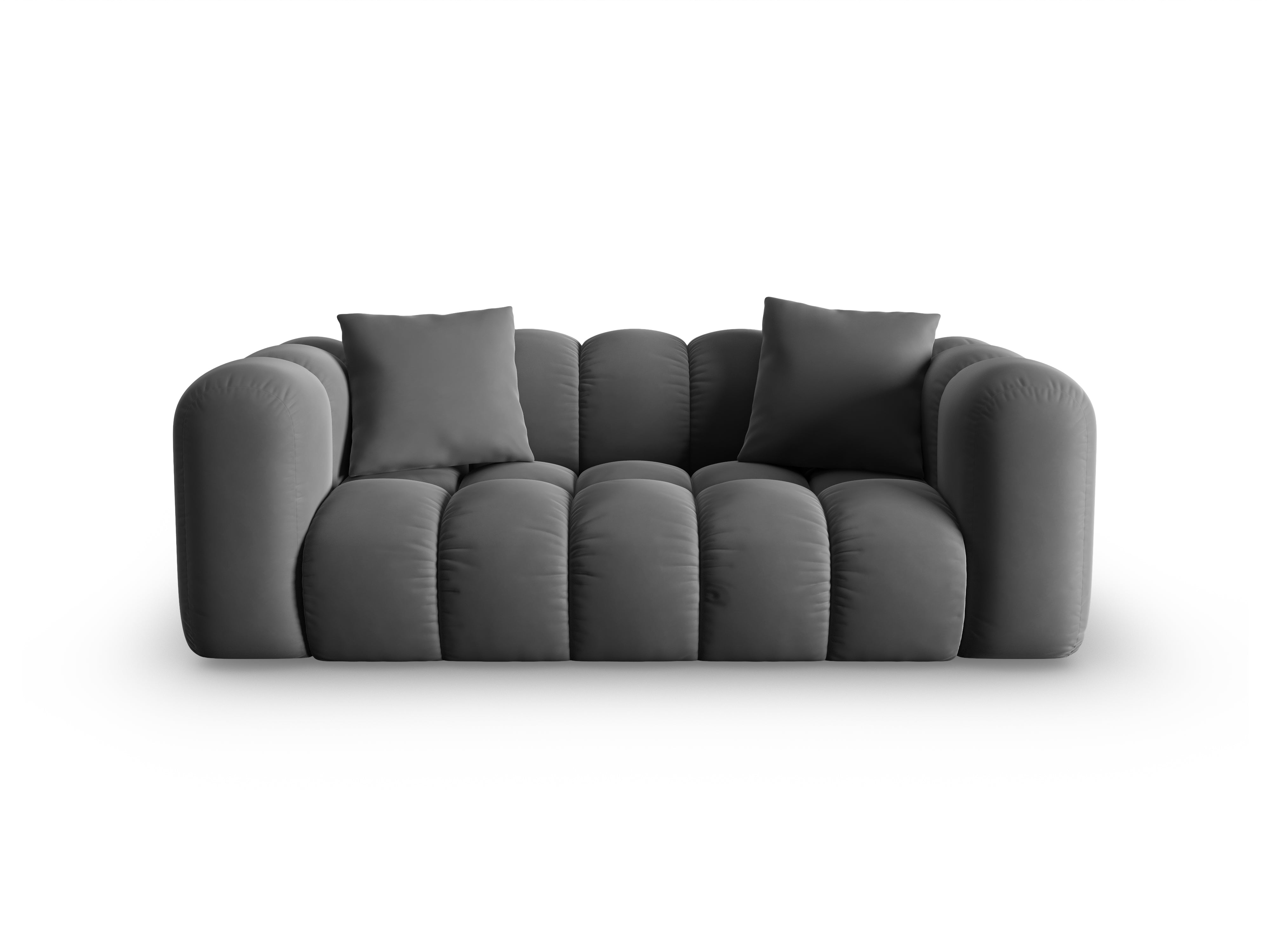 2-seater velvet sofa Halley gray