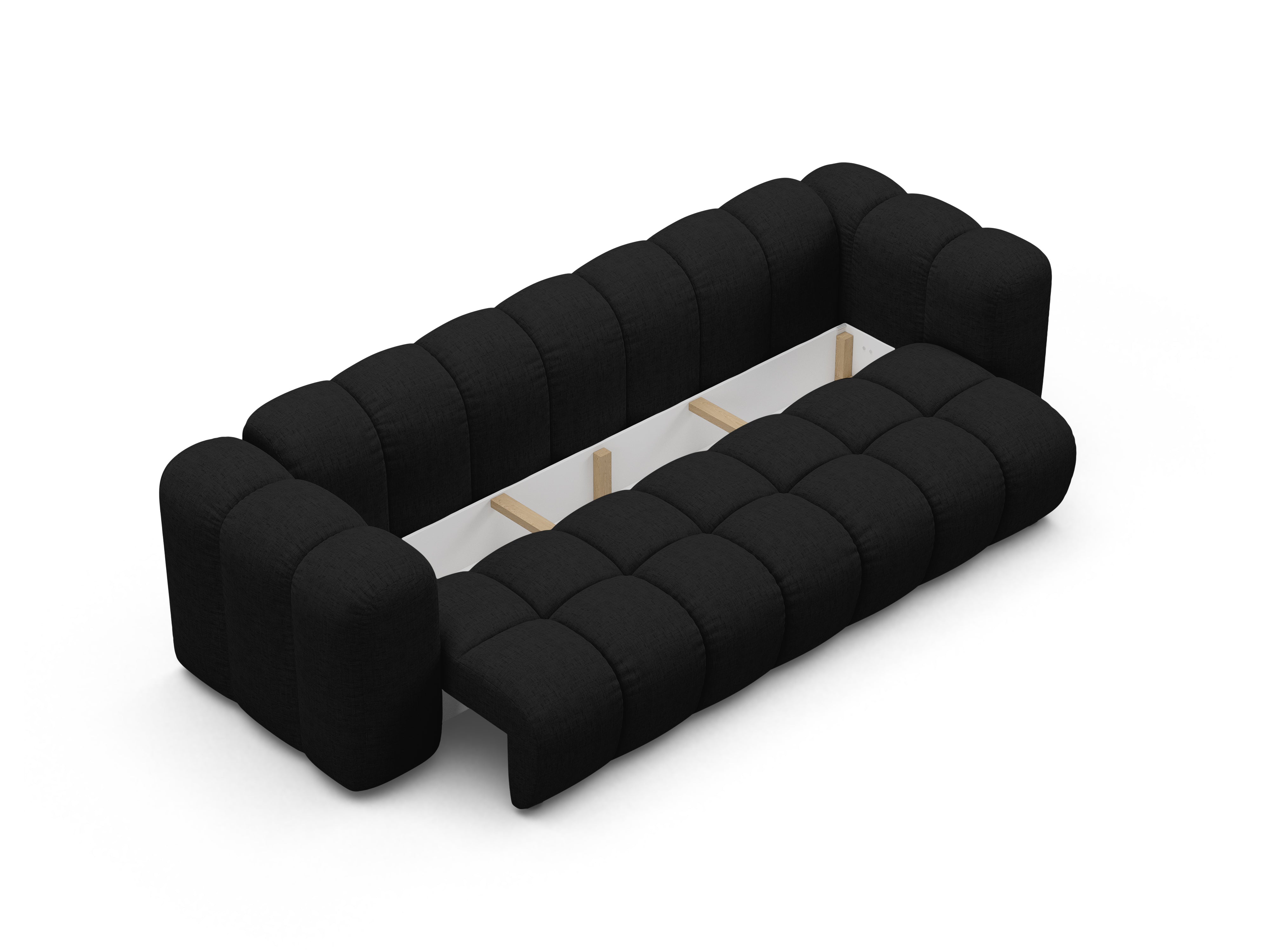ASTRO black chenille sofa with sleeping function