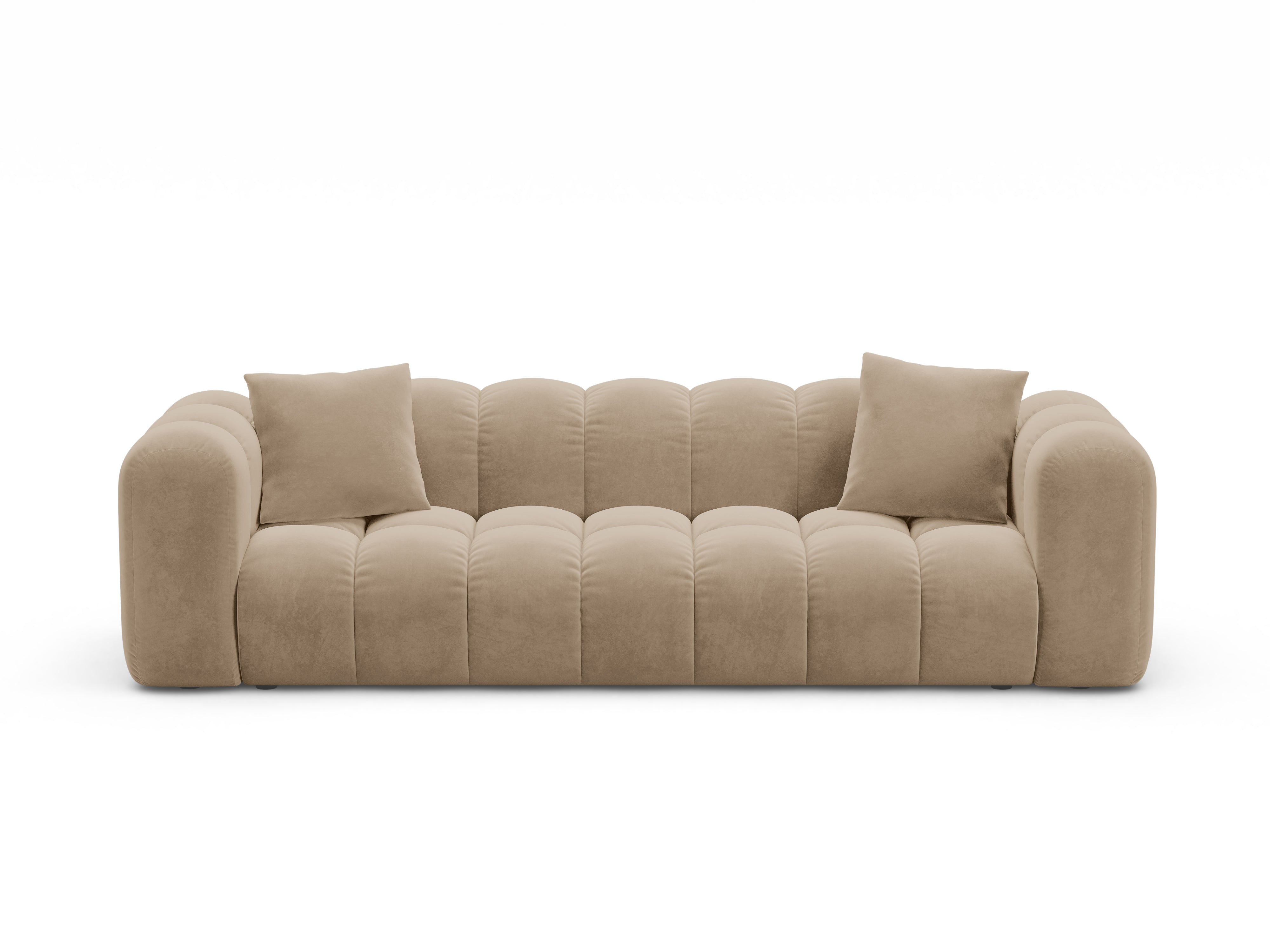 Sofa van fluweel met slaapfunctie ASTRO zandkleurig