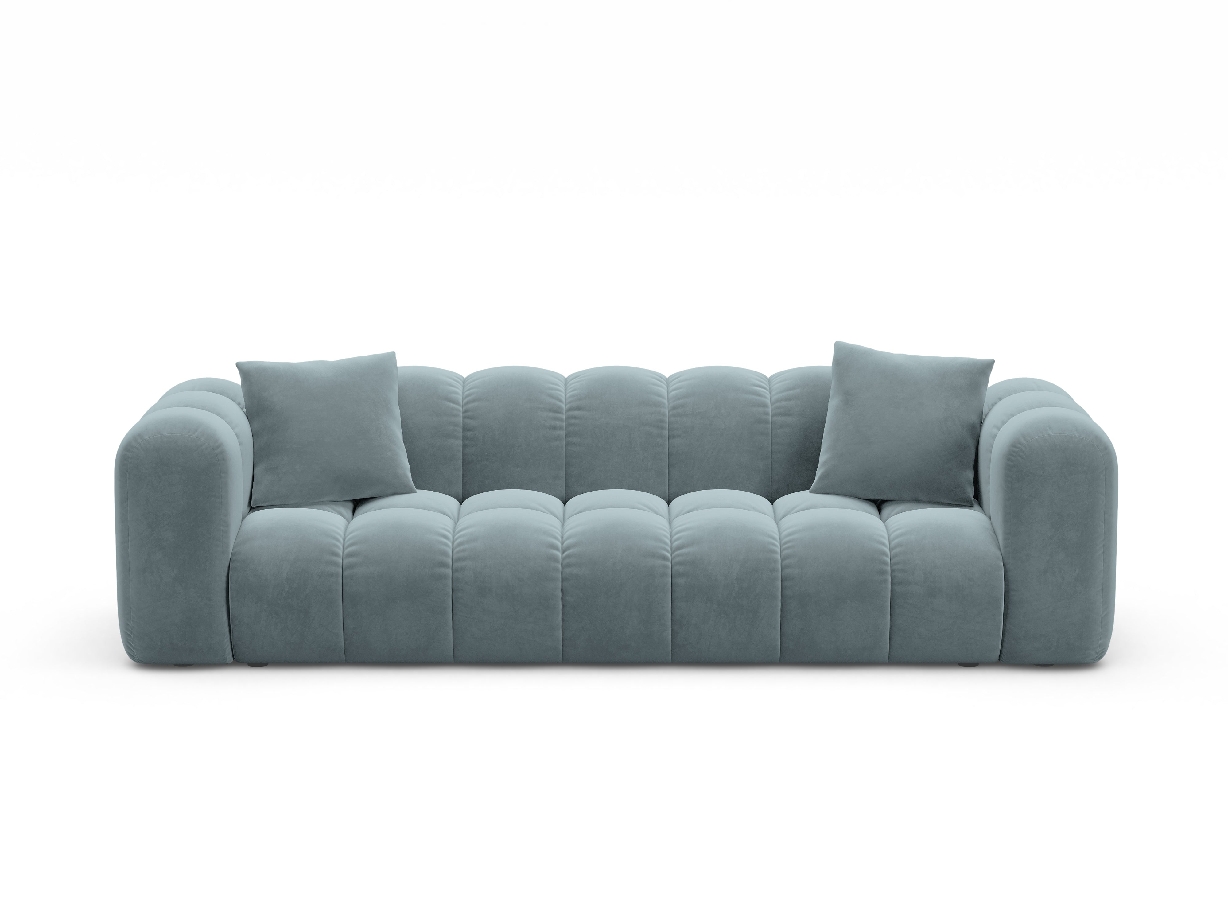Velvet sofa with sleeping function ASTRO light blue