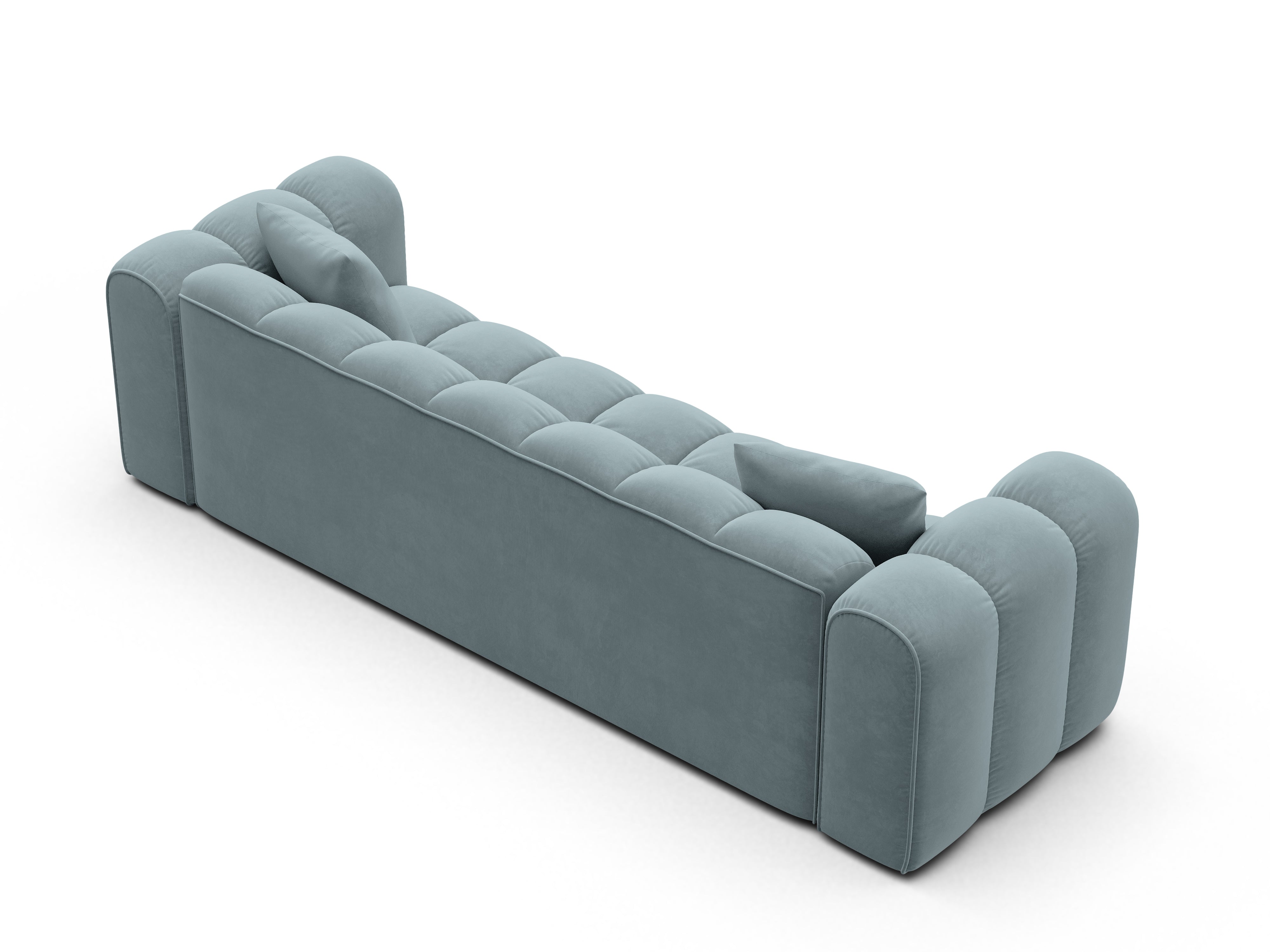 Velvet sofa with sleeping function ASTRO light blue