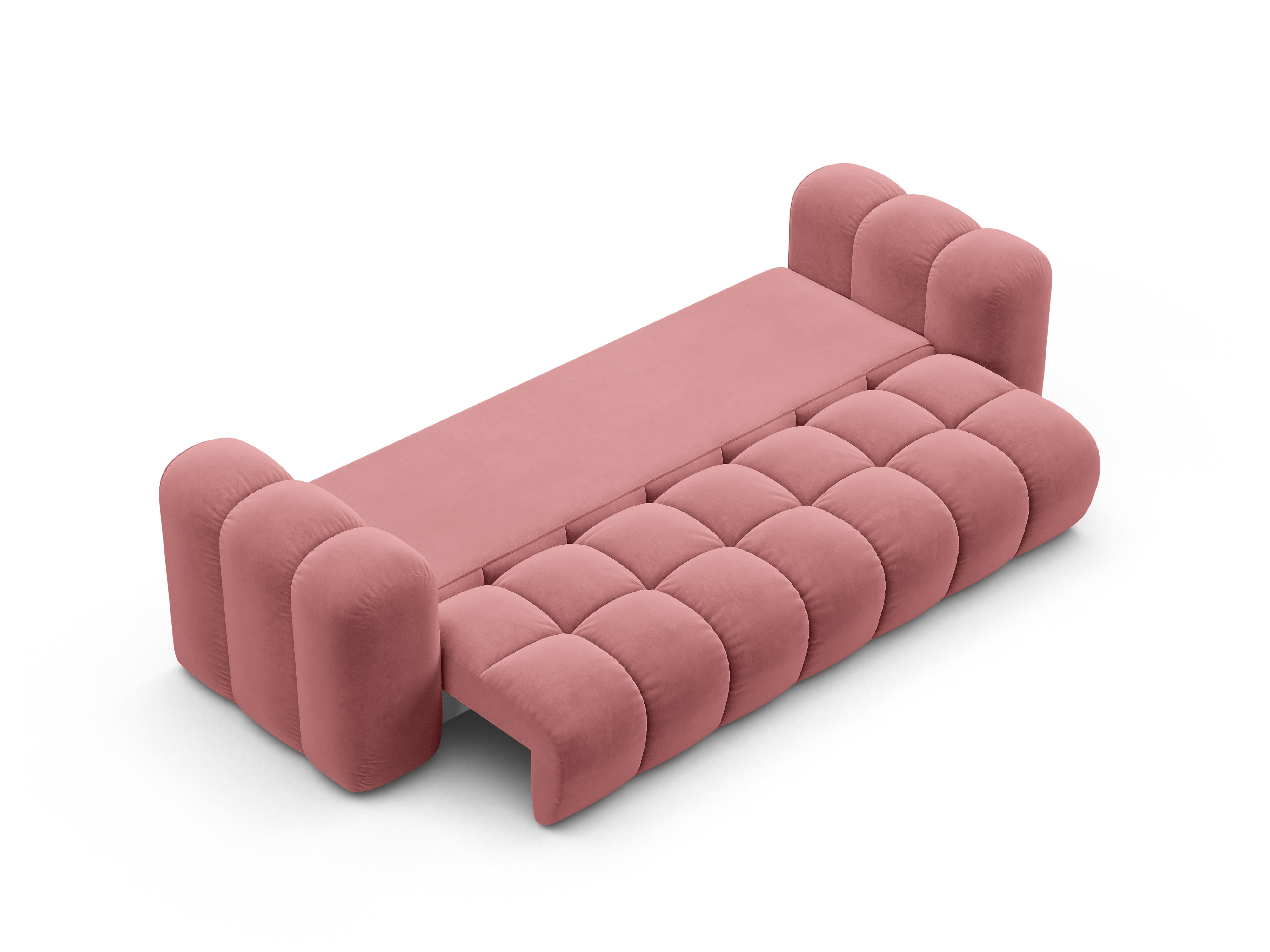 Sofa van fluweel met slaapfunctie ASTRO roze