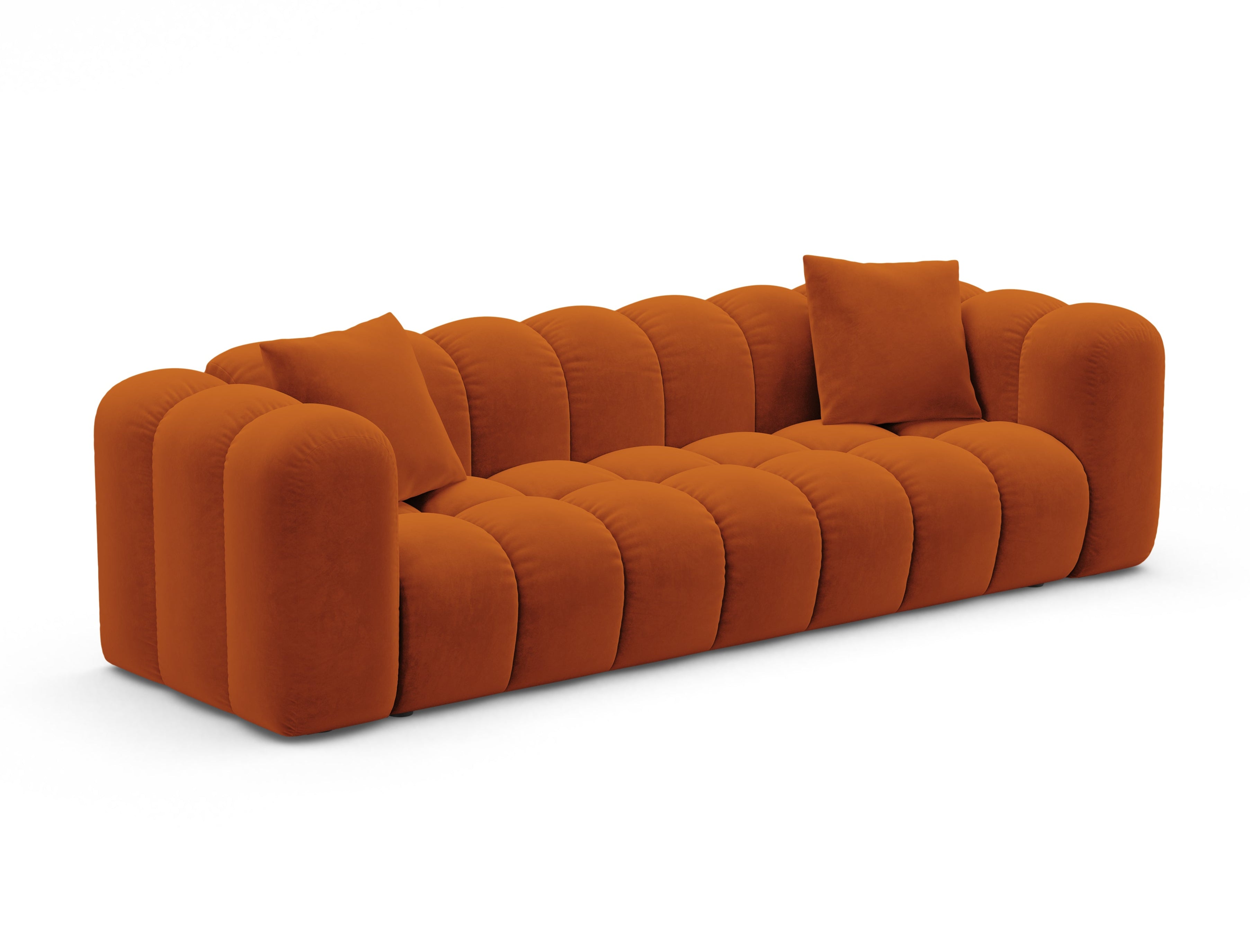 Sofa aus Samt mit Schlaffunktion ASTRO rostrot