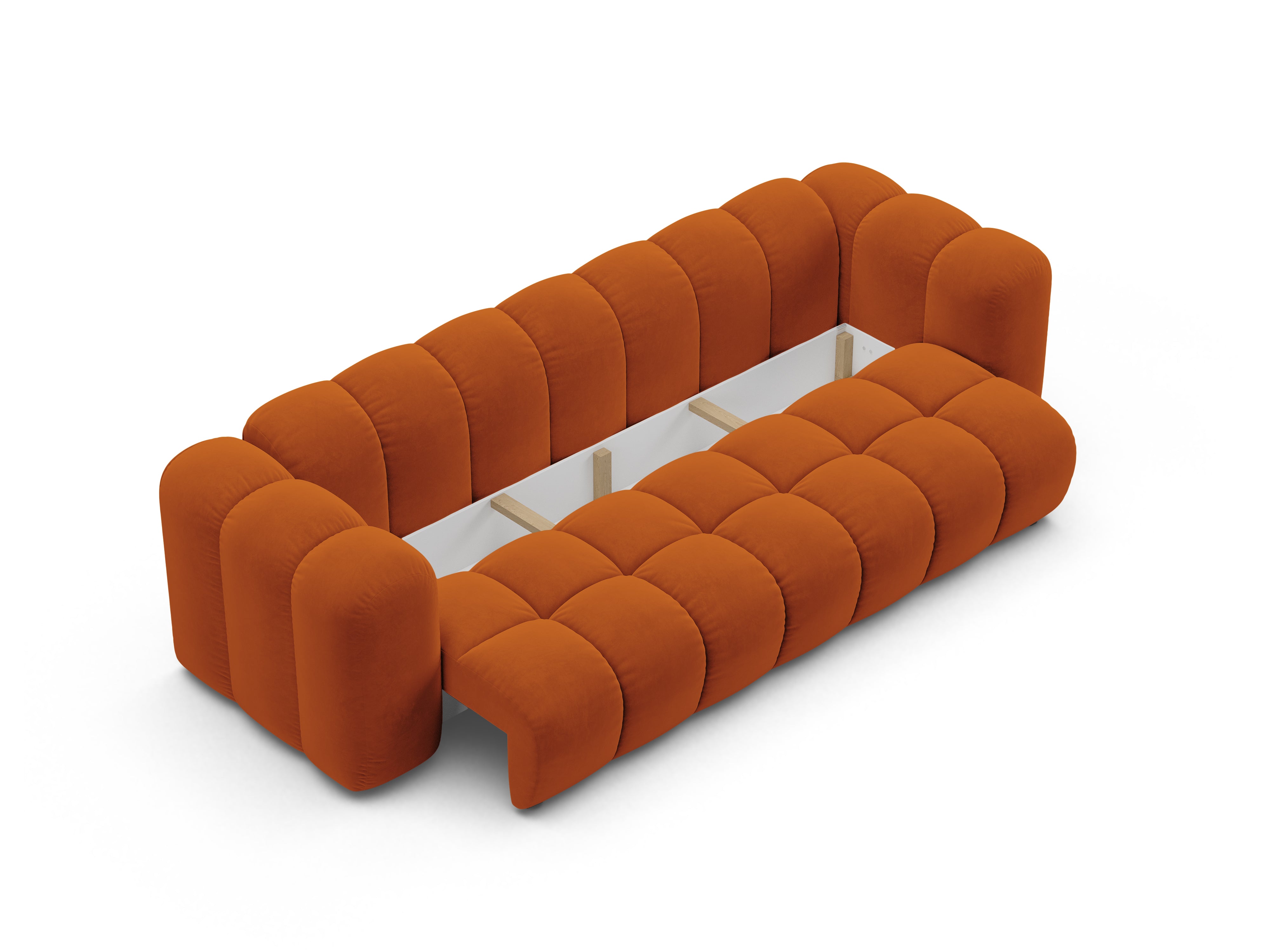 Sofa aus Samt mit Schlaffunktion ASTRO rostrot