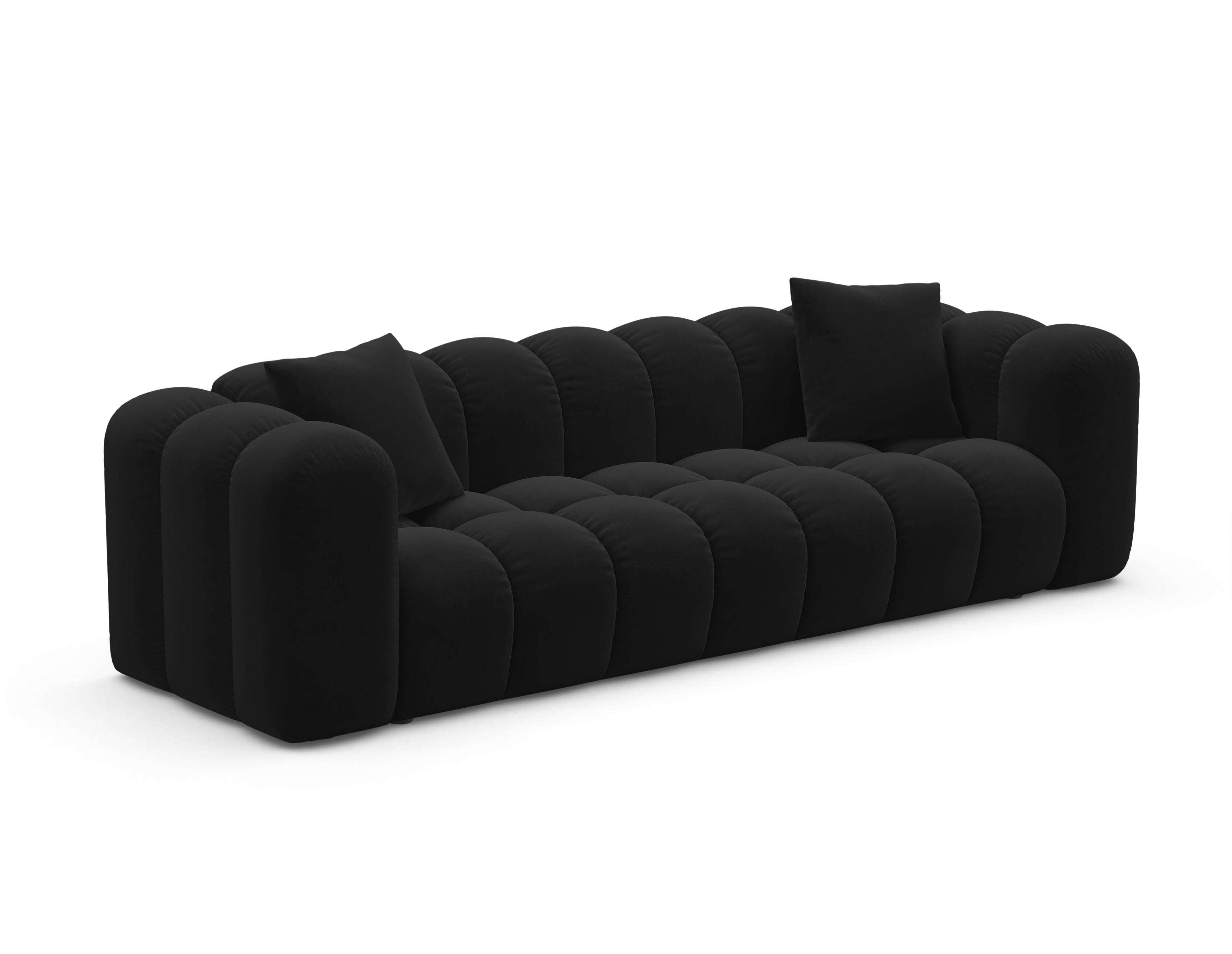 Sofa aus Samt mit Schlaf-Funktion ASTRO schwarz