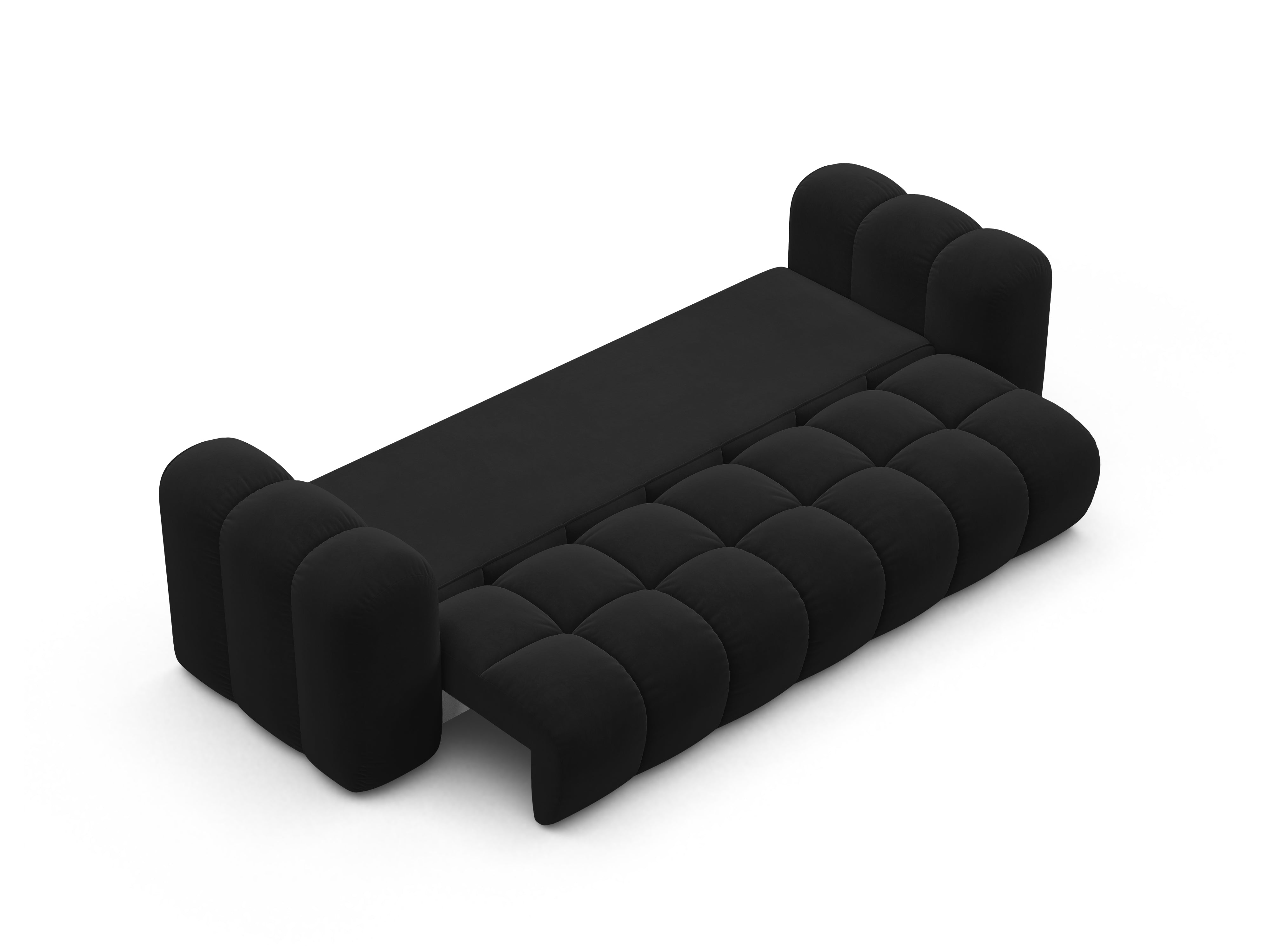 Sofa aus Samt mit Schlaf-Funktion ASTRO schwarz