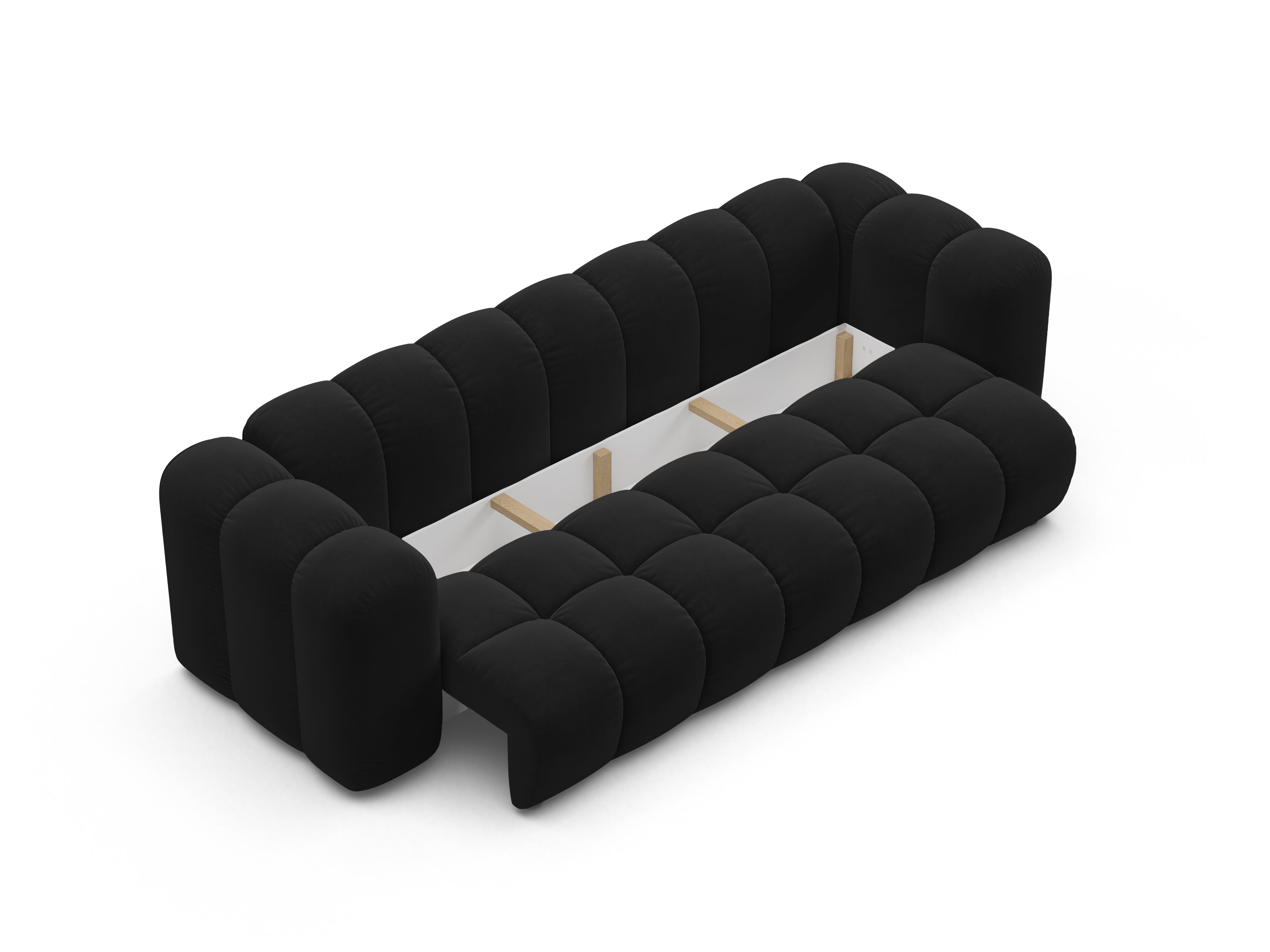 Sofa aus Samt mit Schlaf-Funktion ASTRO schwarz