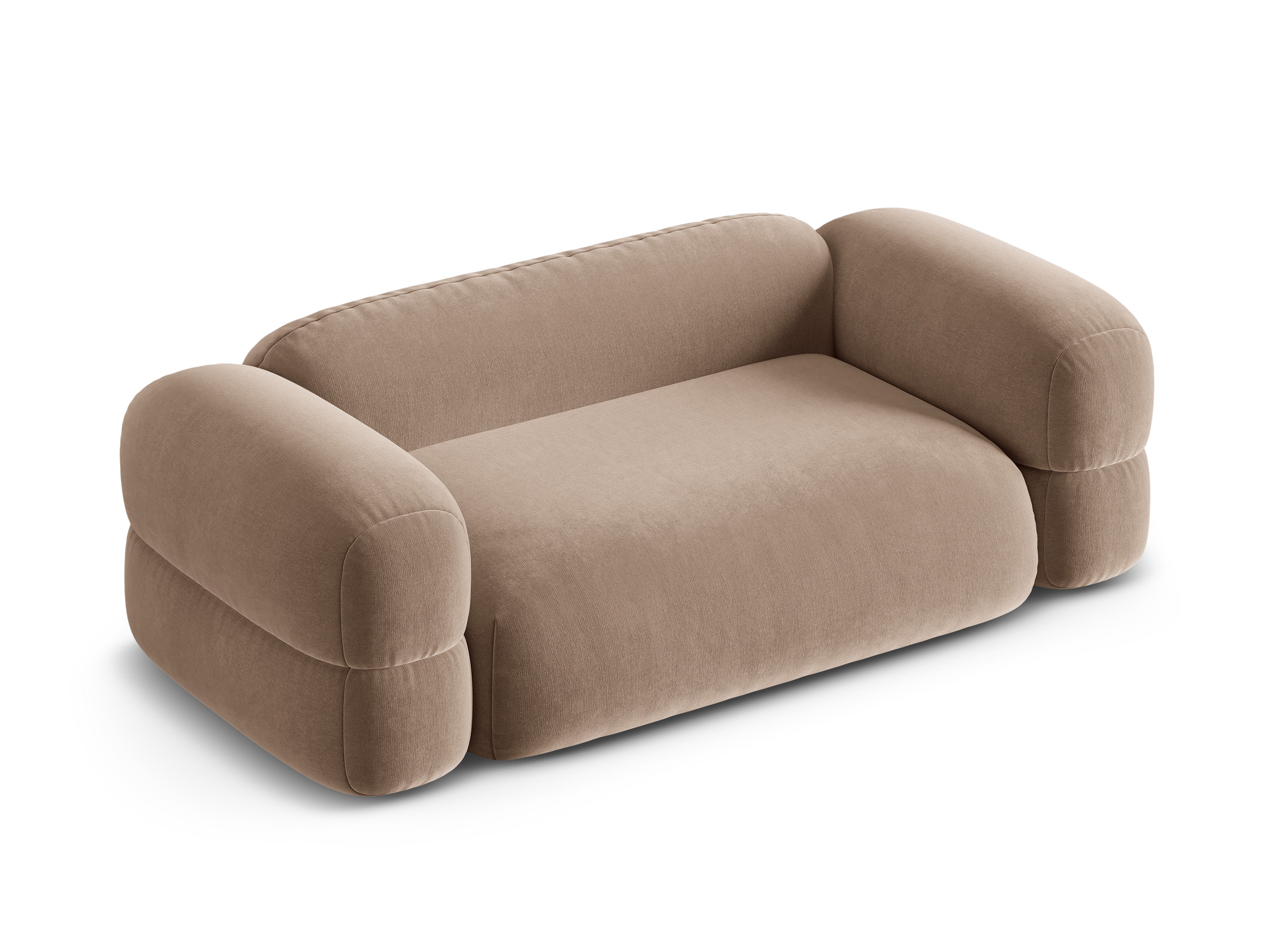 Sofa van fluweel 3-zits ROGER donkerbeige
