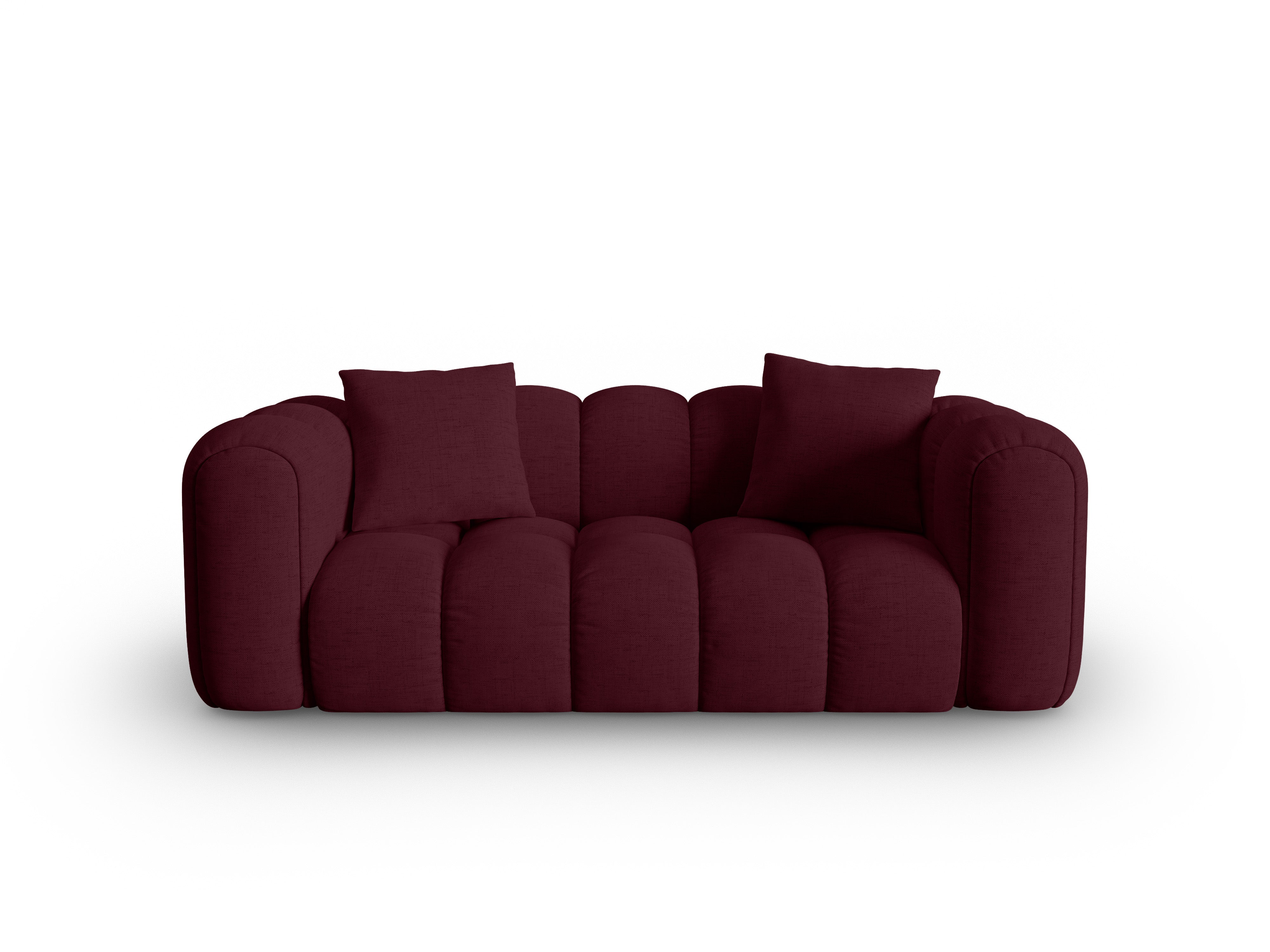 Sofa 3-sitzig ASTRO burgunderfarbenes Chenille