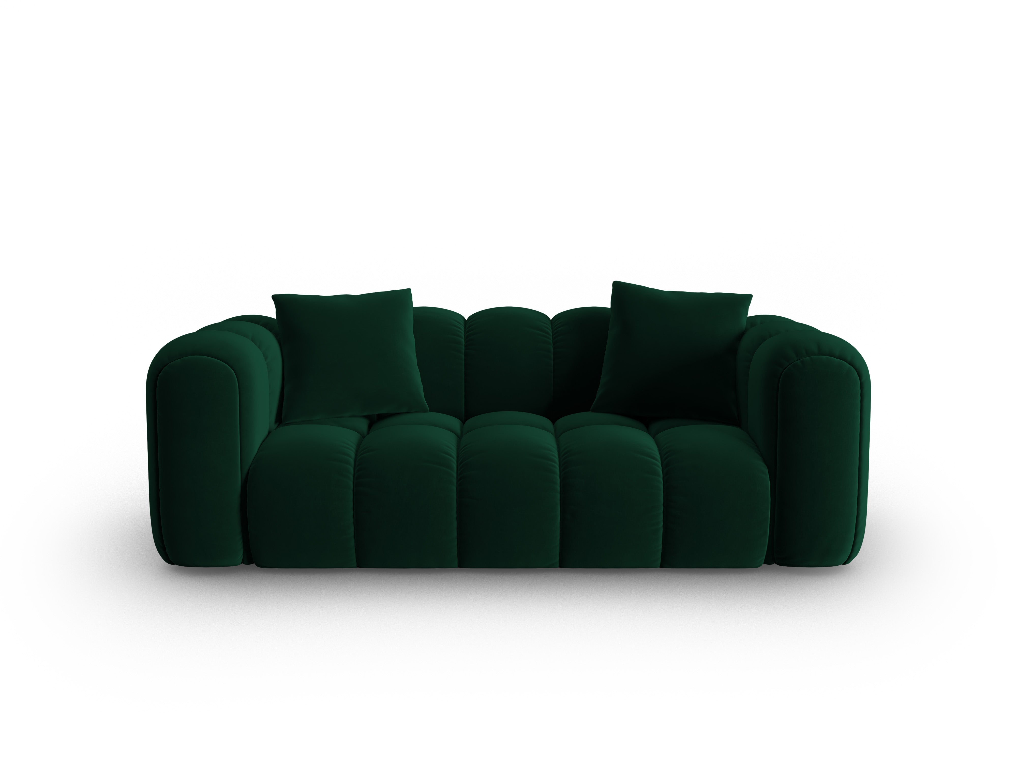 Sofa aus Samt 3-sitzig ASTRO flaschengrün