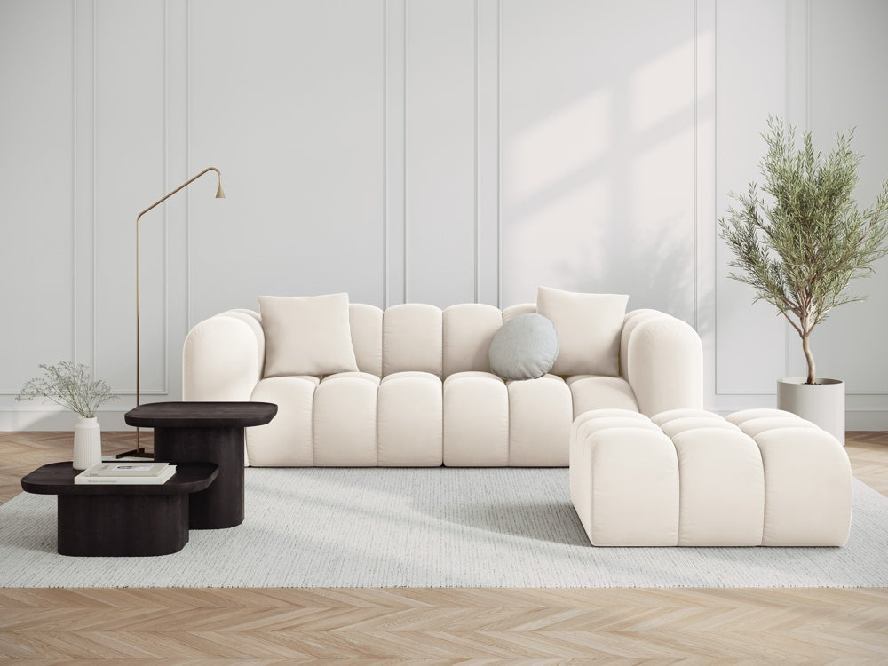 Sofa van fluweel 3-zits HALLEY lichtbeige
