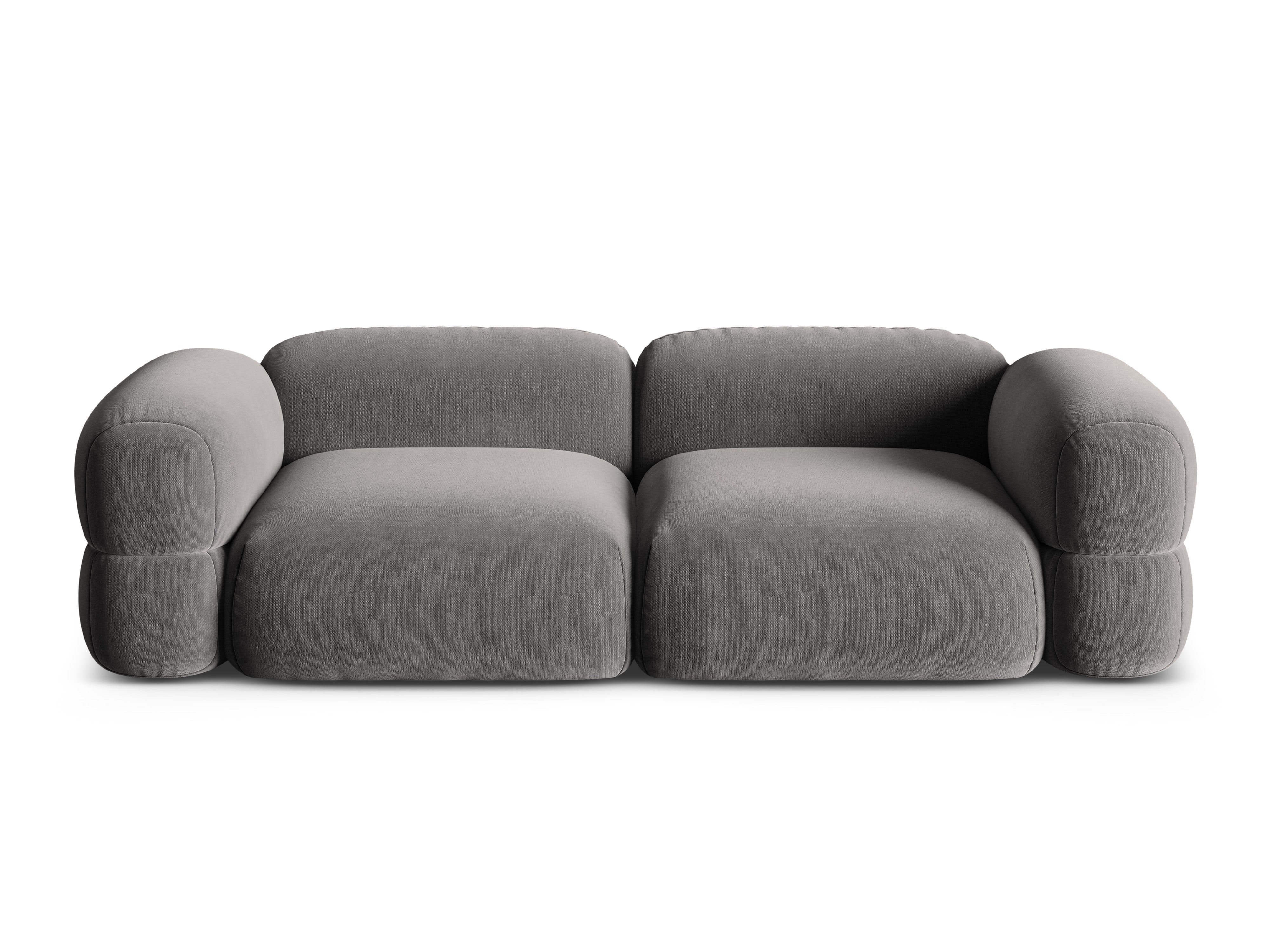 Velvet sofa for 4 people ROGER gray