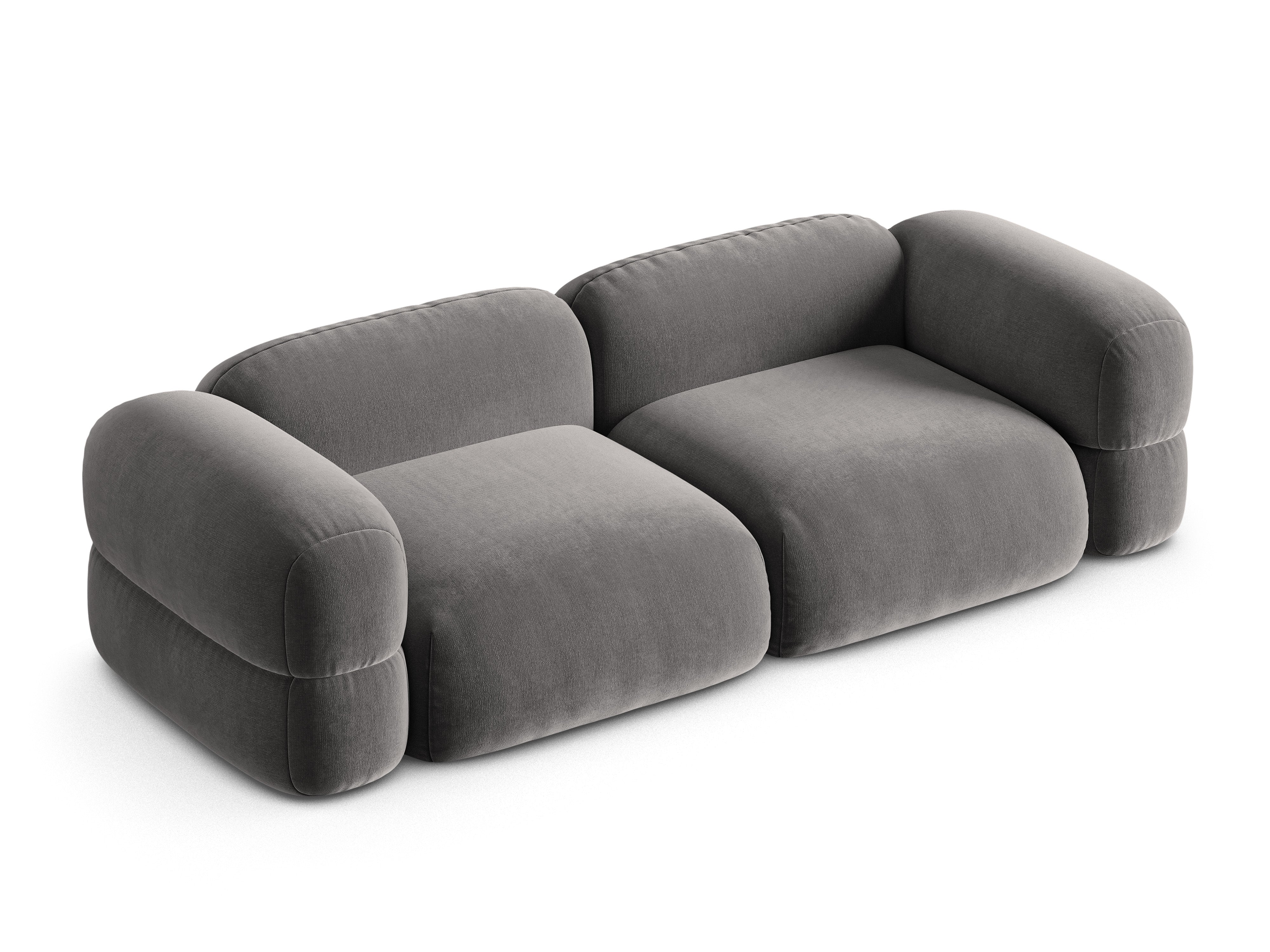 Velvet sofa for 4 people ROGER gray
