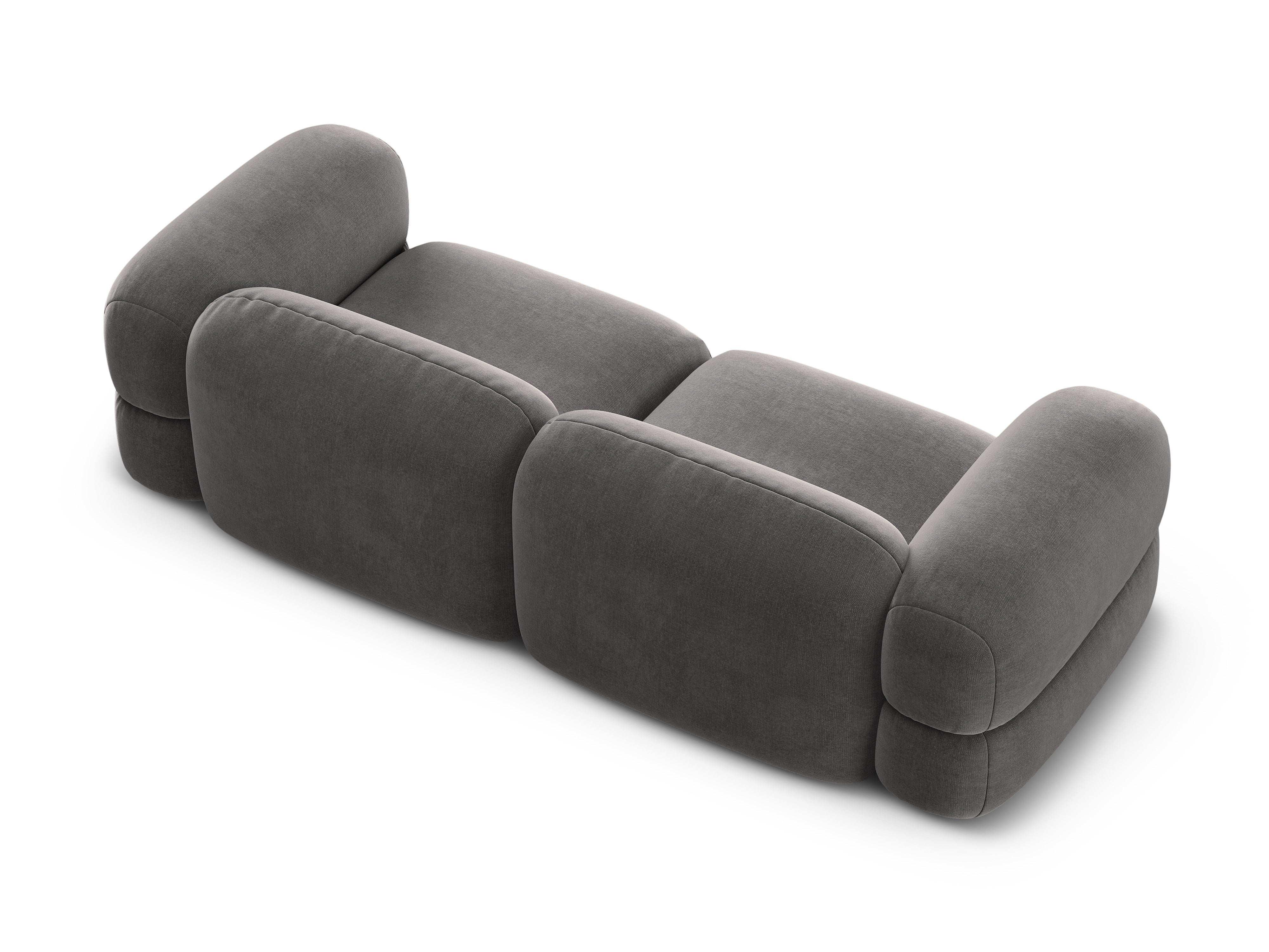 Velvet sofa for 4 people ROGER gray