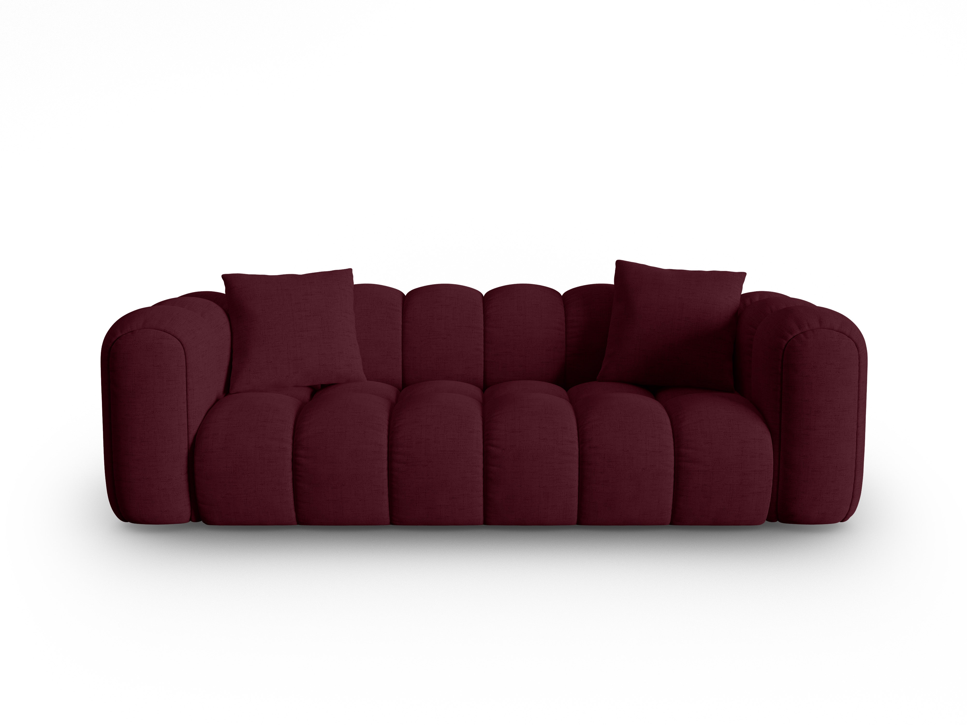 4-seater ASTRO burgundy chenille sofa