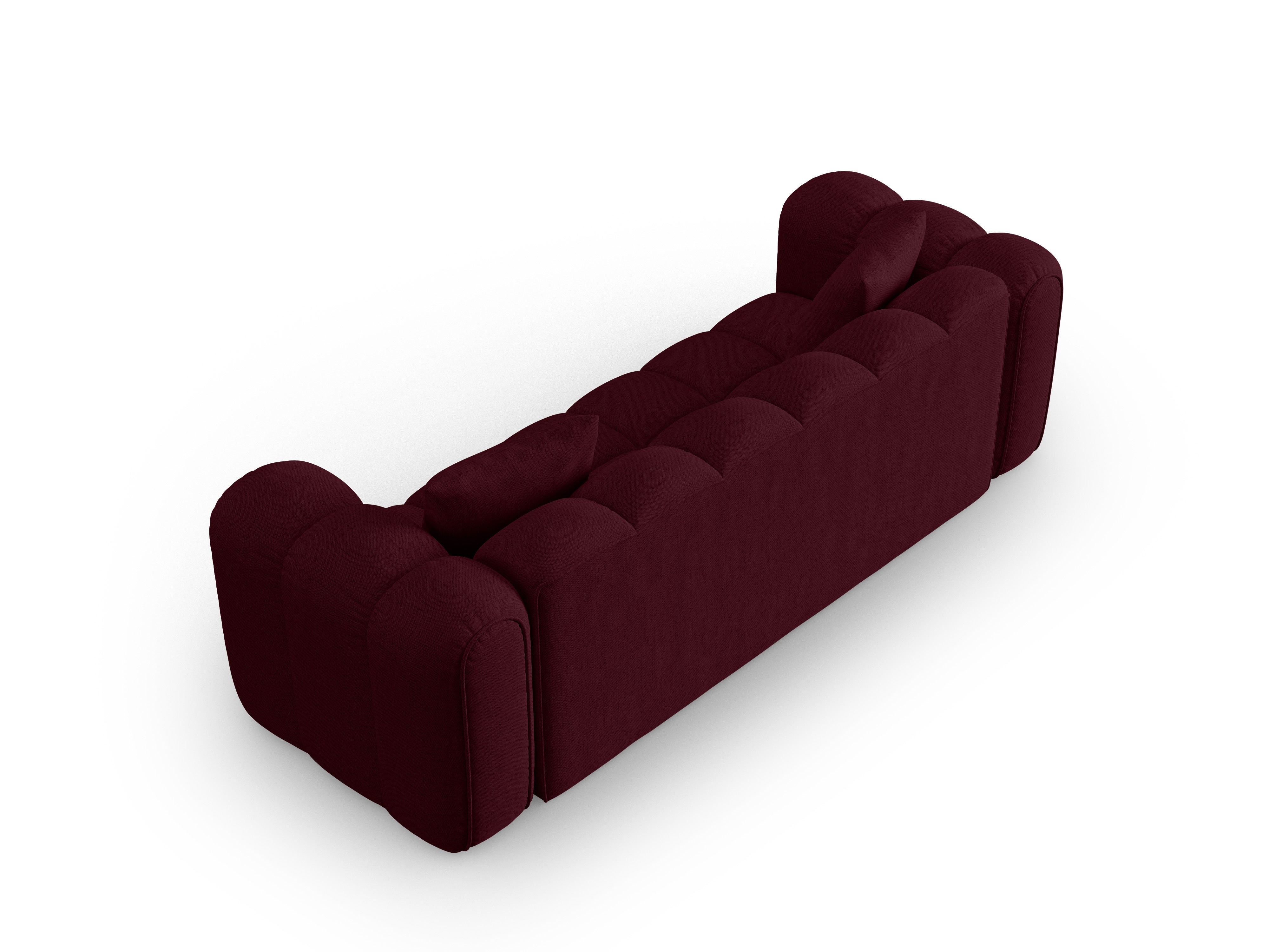 4-seater ASTRO burgundy chenille sofa