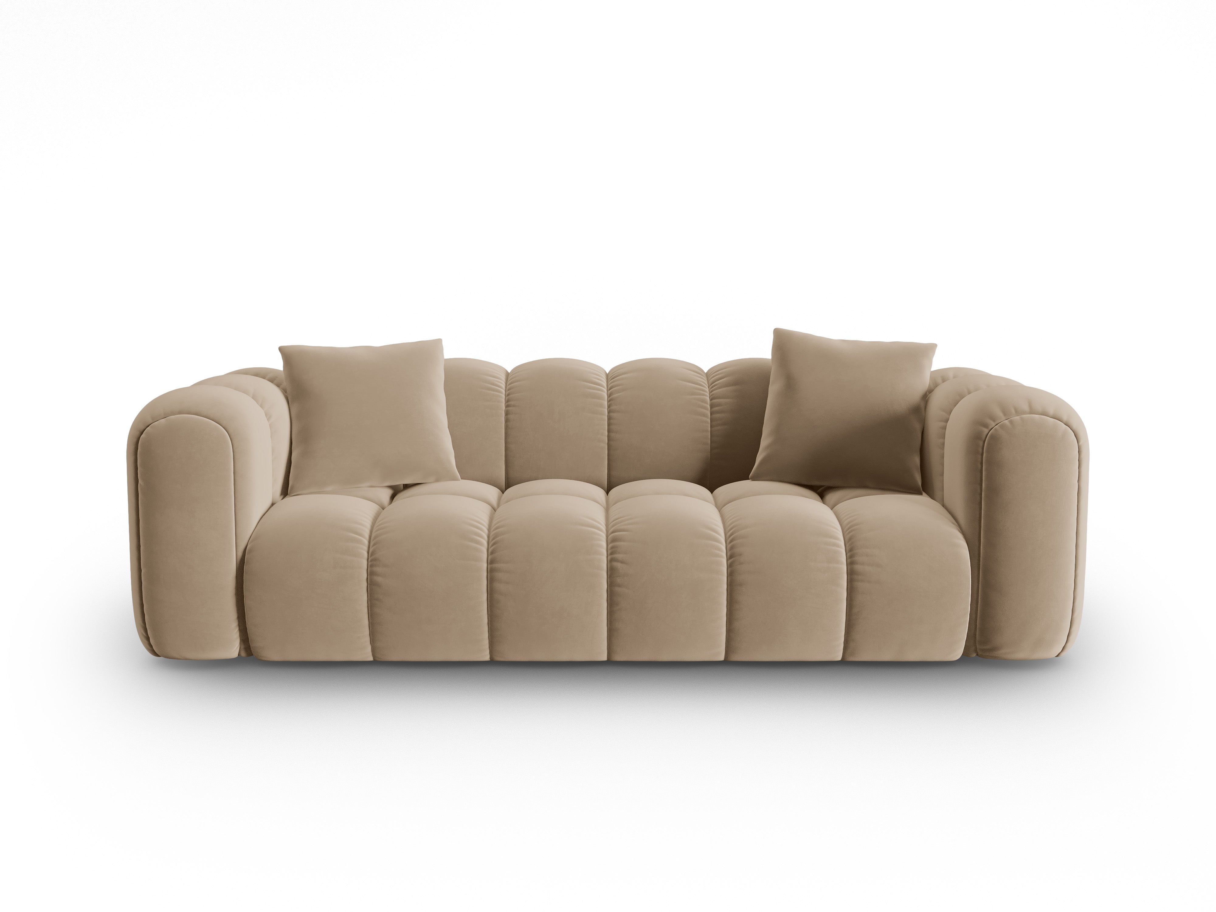 Sofa van fluweel voor 4 personen ASTRO zandkleurig