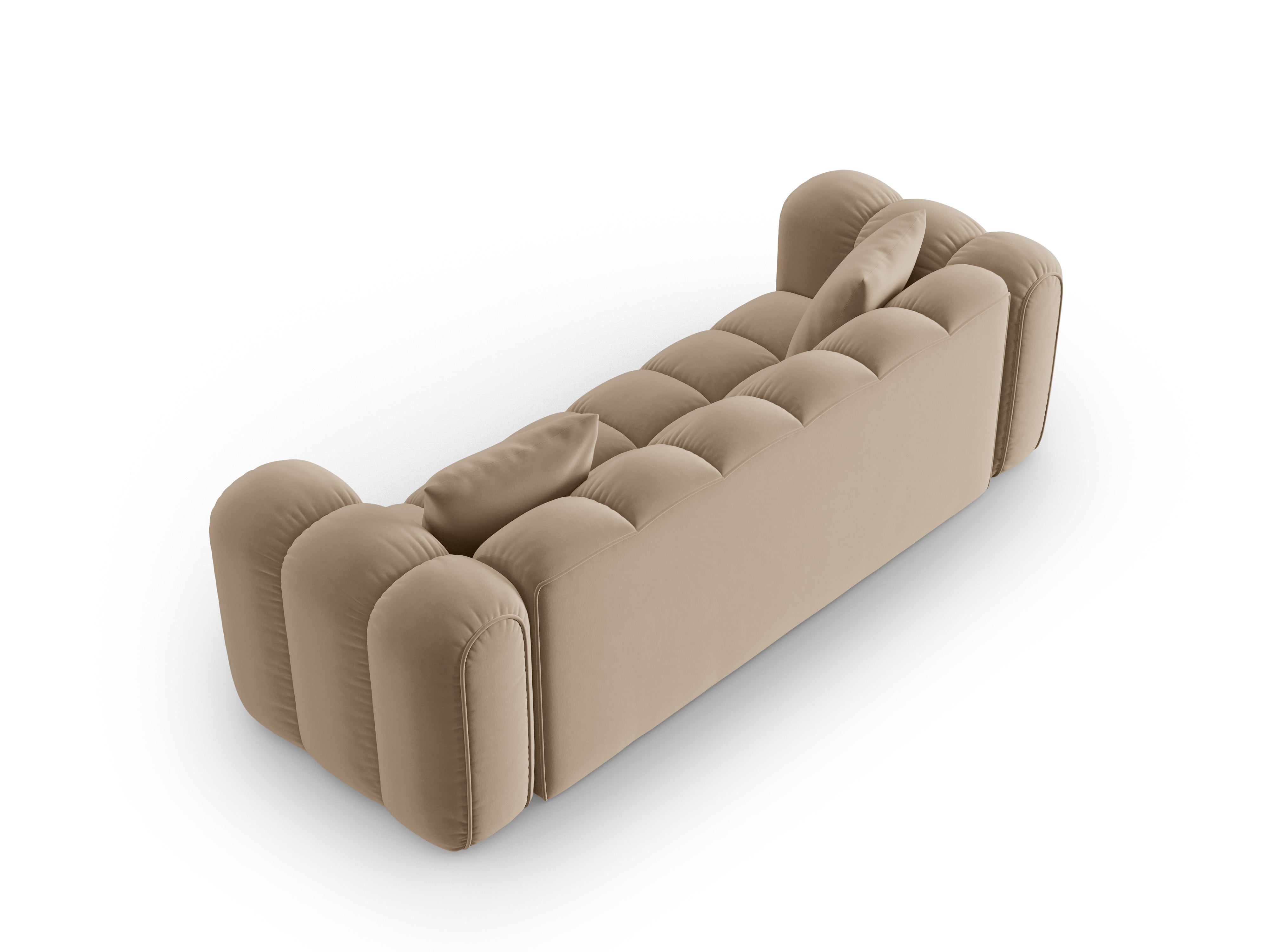 Sofa van fluweel voor 4 personen ASTRO zandkleurig