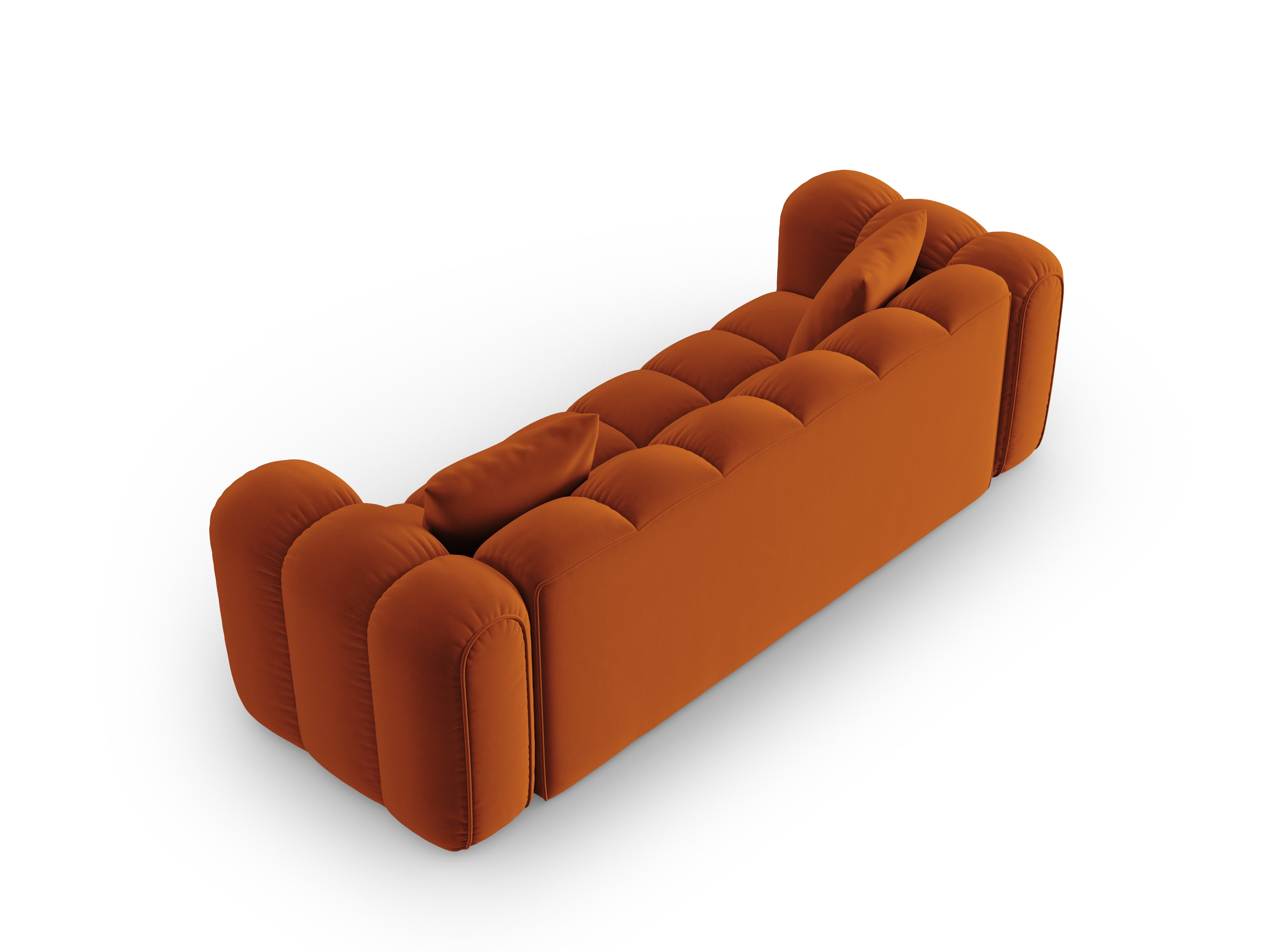 Sofa van fluweel voor 4 personen ASTRO roestkleurig