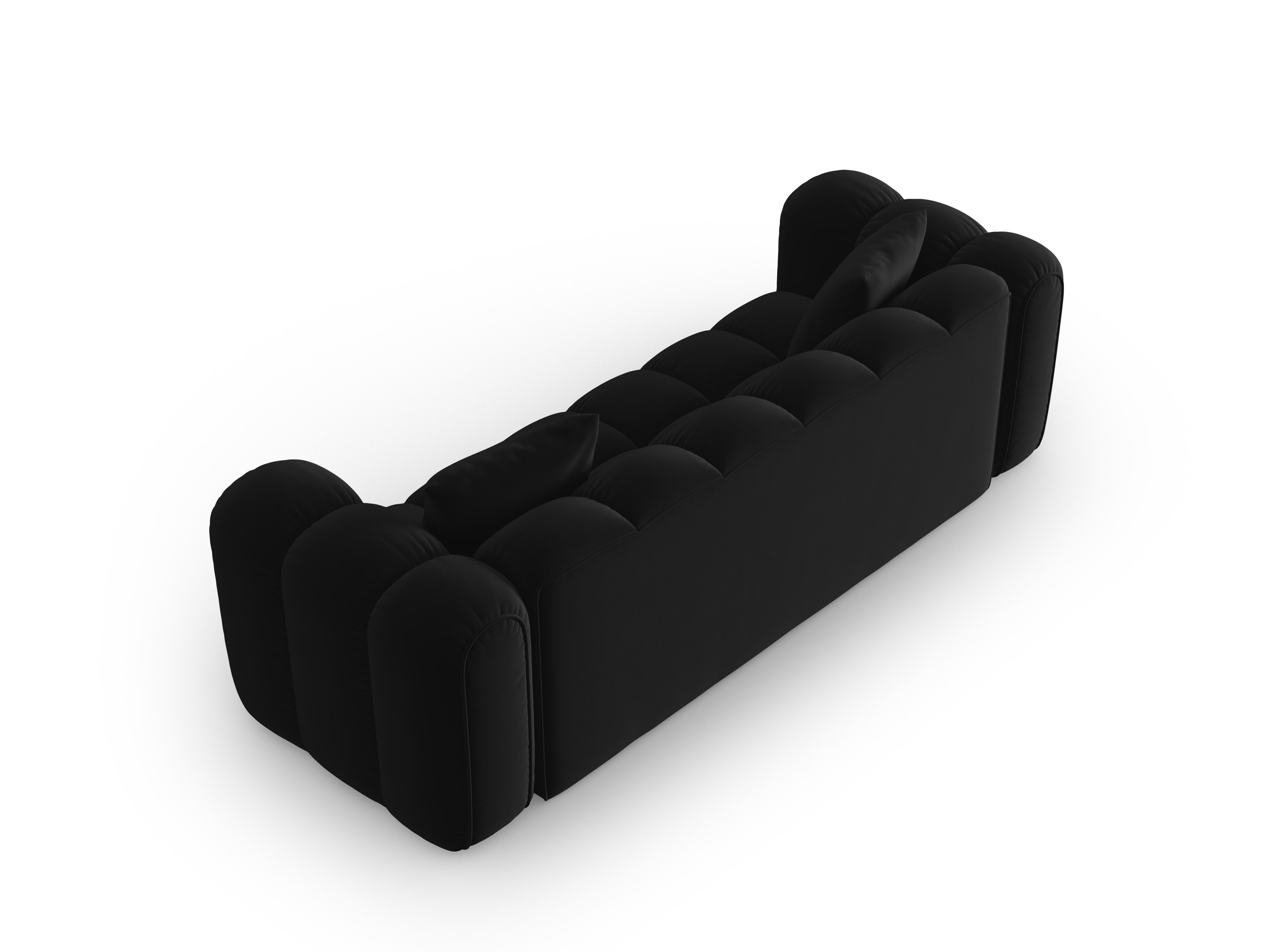 Sofa van fluweel voor 4 personen ASTRO zwart