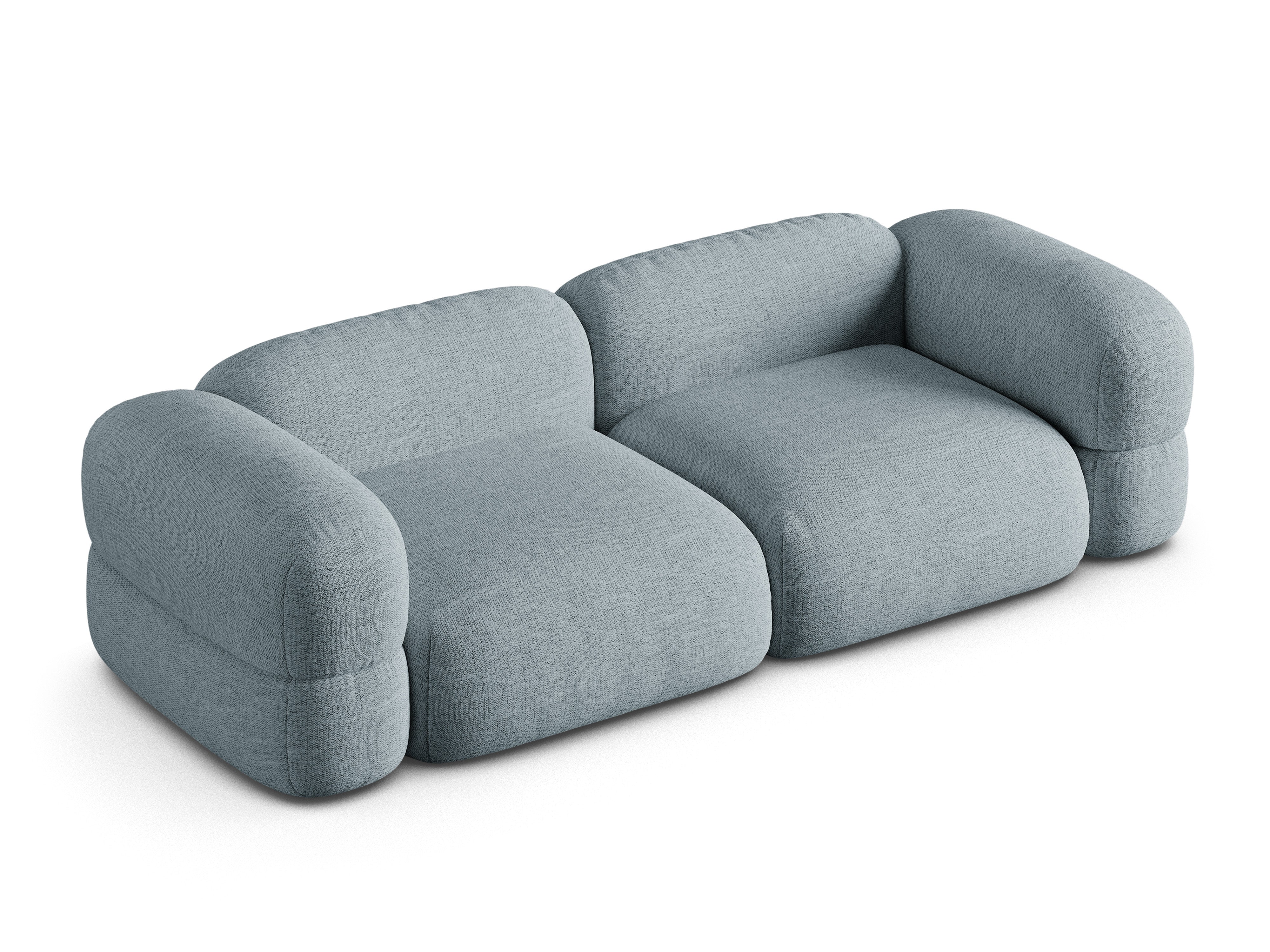 Sofa voor 4 personen ROGER lichtblauwe chenille
