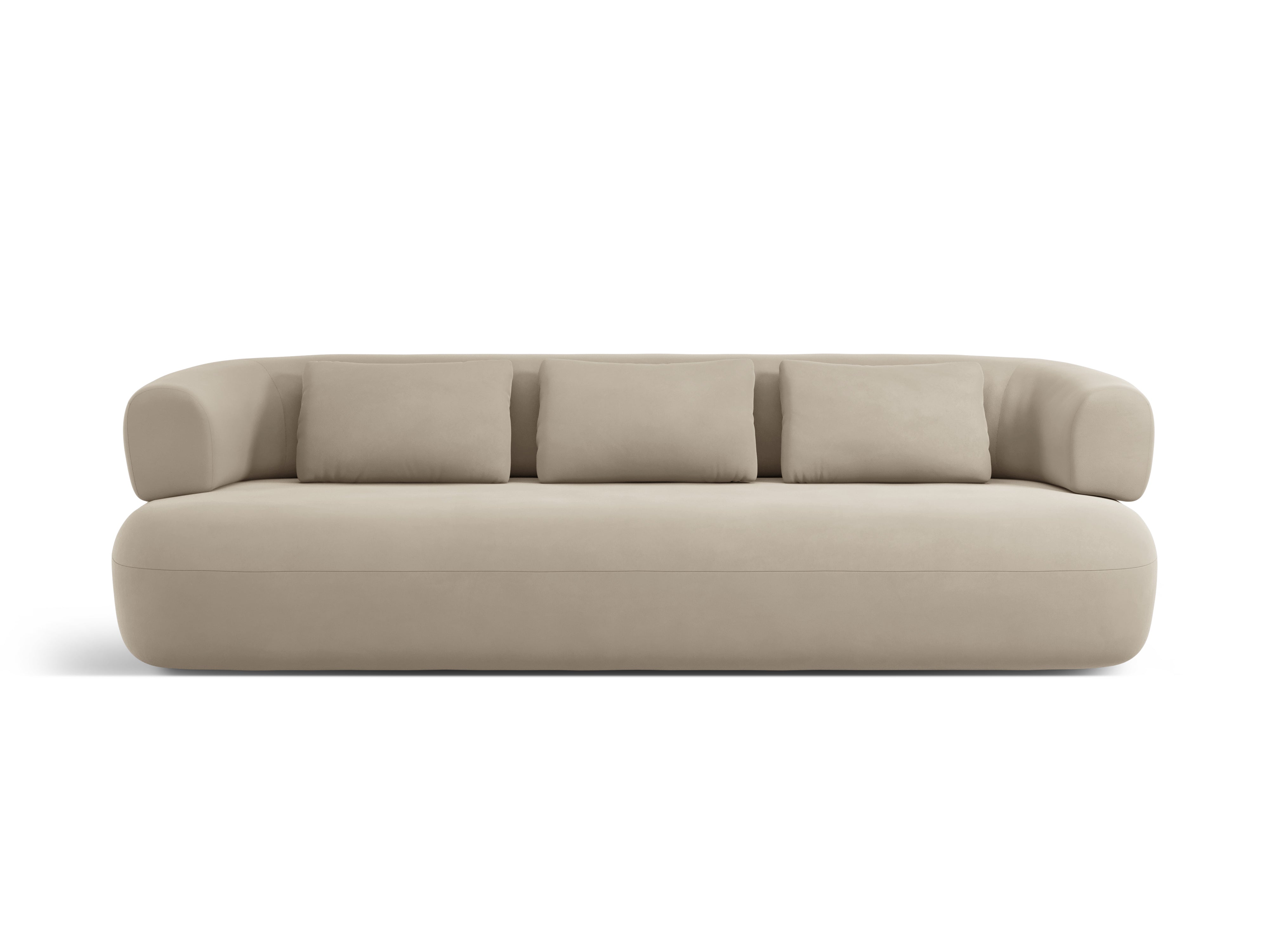 Beige 4-persoons fluwelen bank ALDRIN