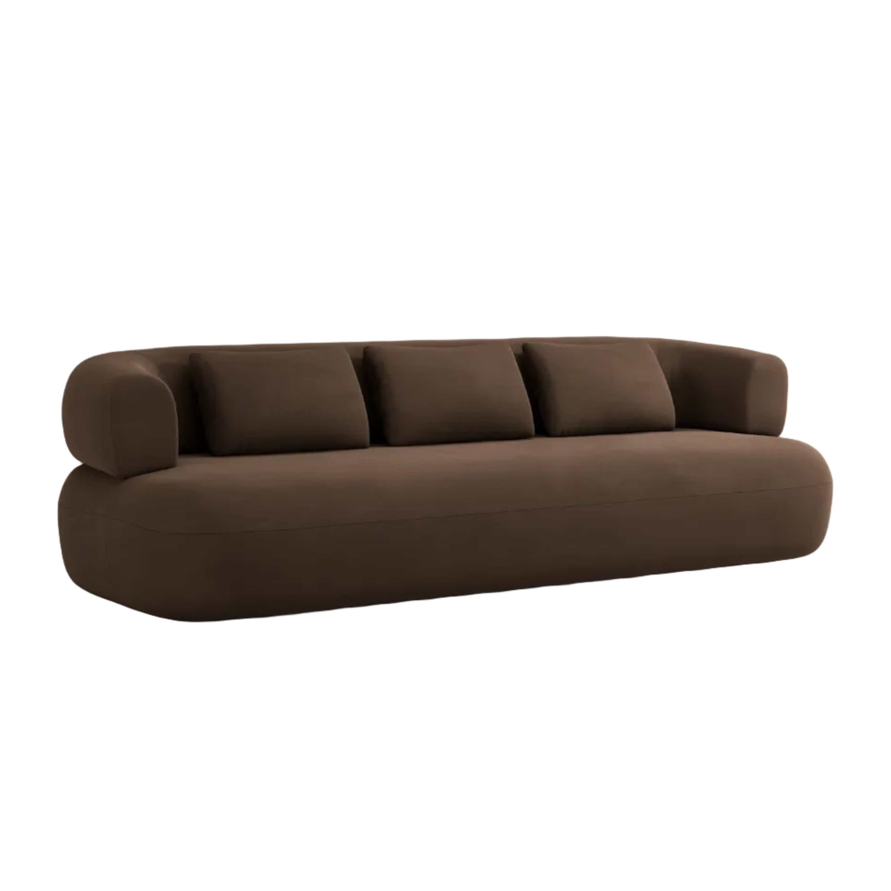Sofa van 4 personen in fluweel ALDRIN chocoladebruin