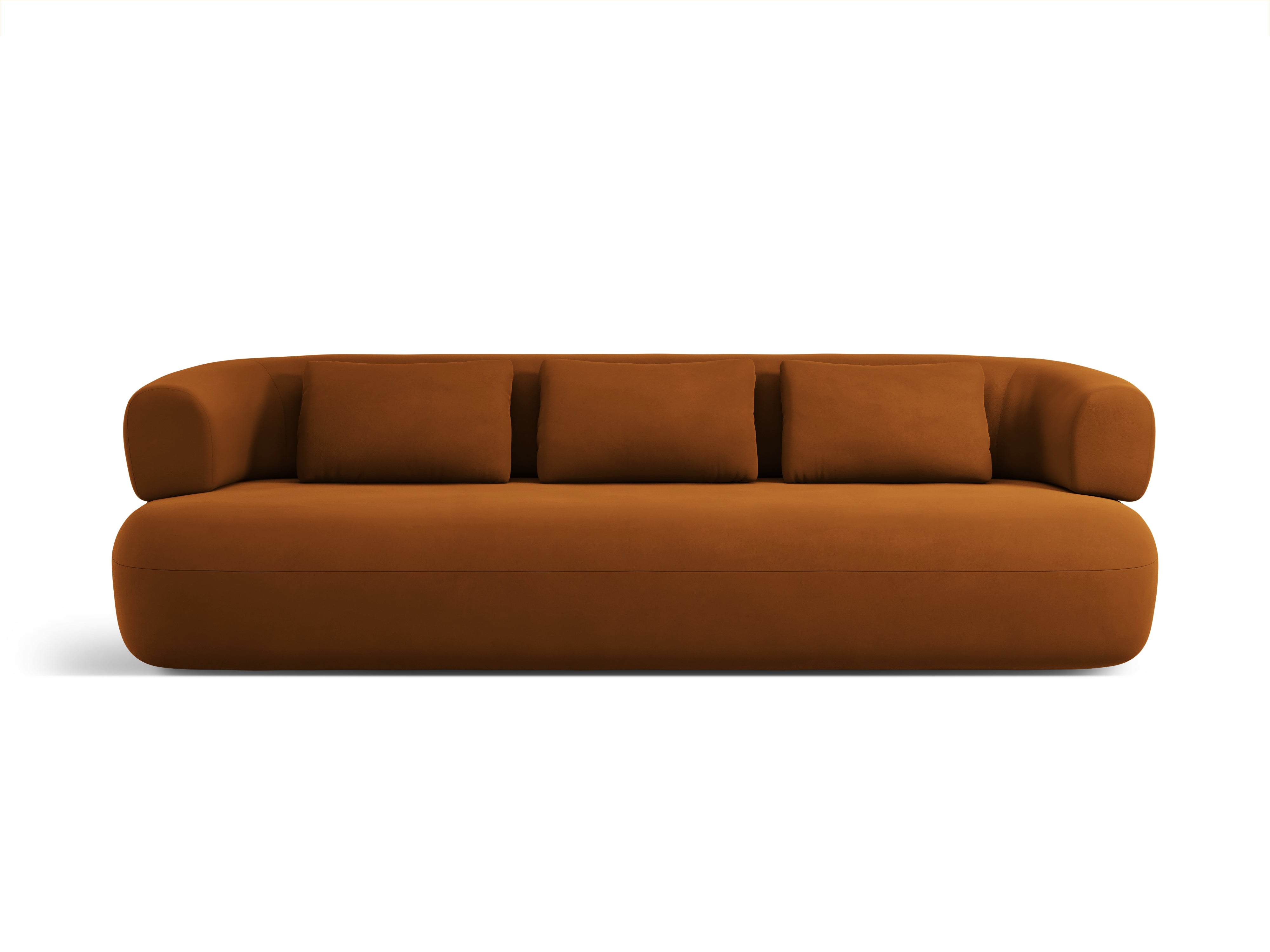 Sofa van 4 personen ALDRIN in baksteenkleurig fluweel
