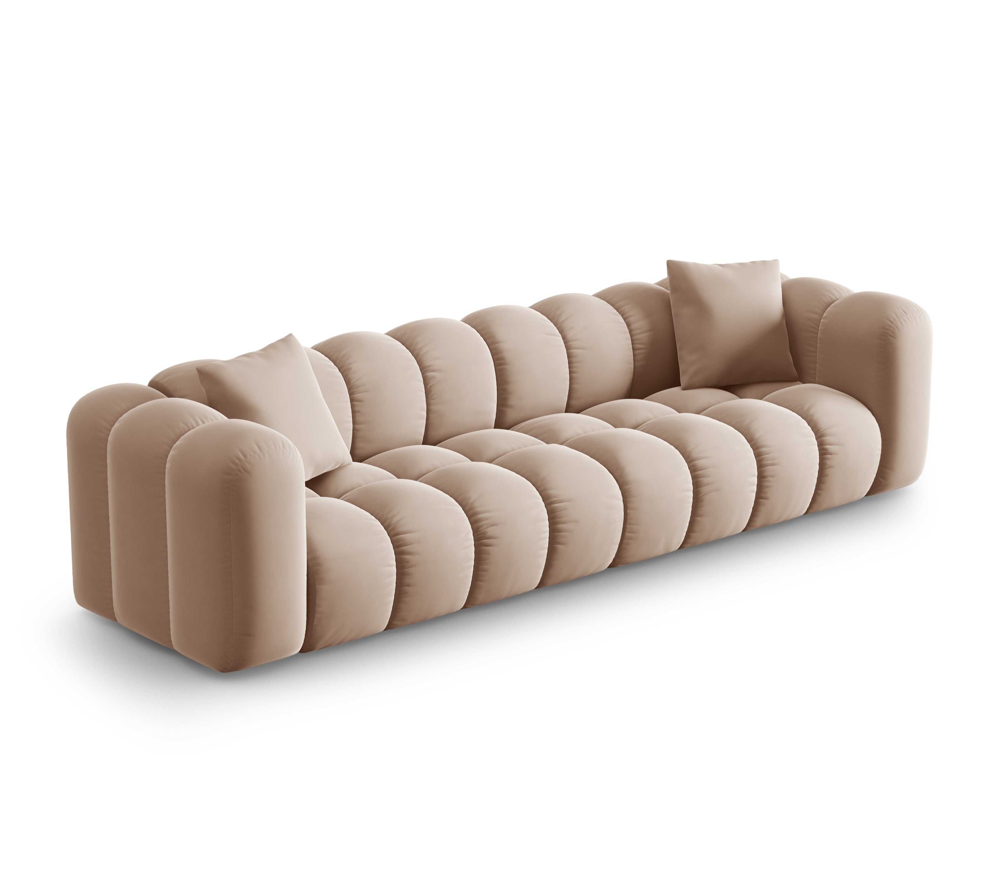 Sofa van fluweel voor 4 personen HALLEY beige