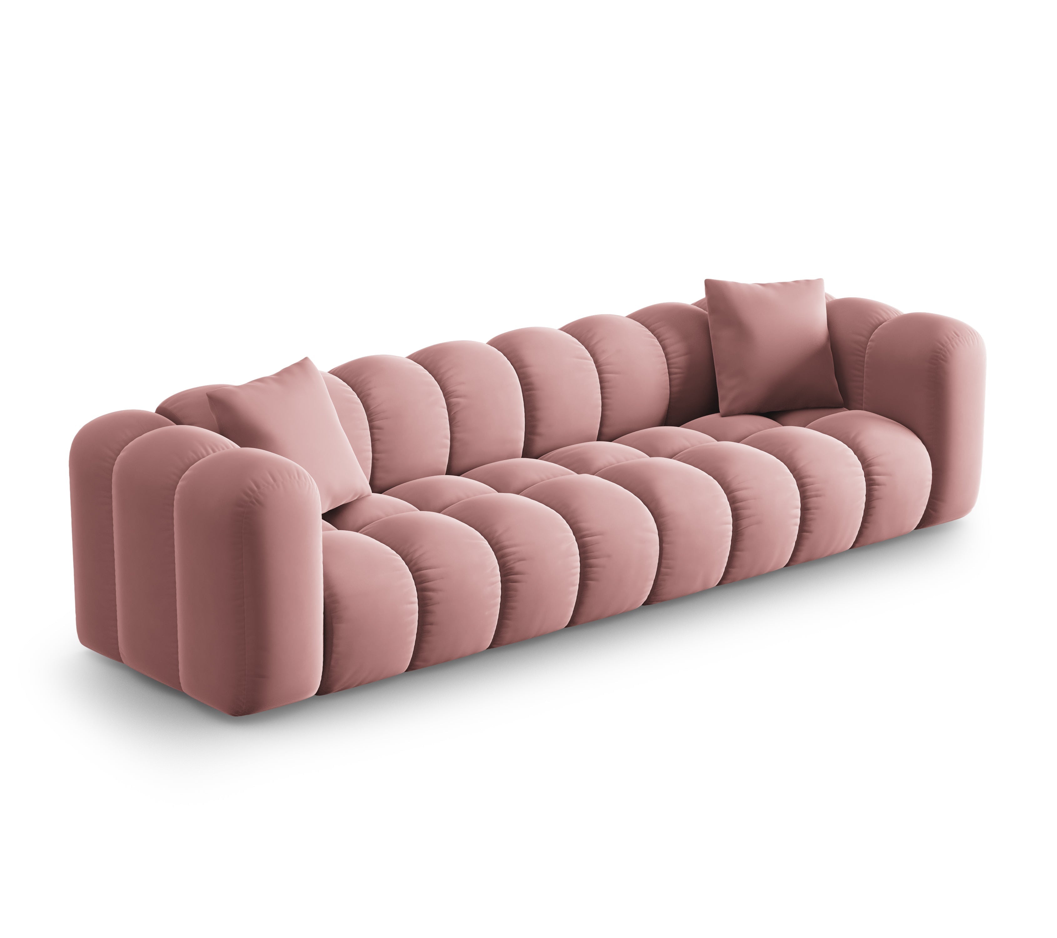 Sofa aksamitna 4-osobowa HALLEY różowy – Windsor & Co