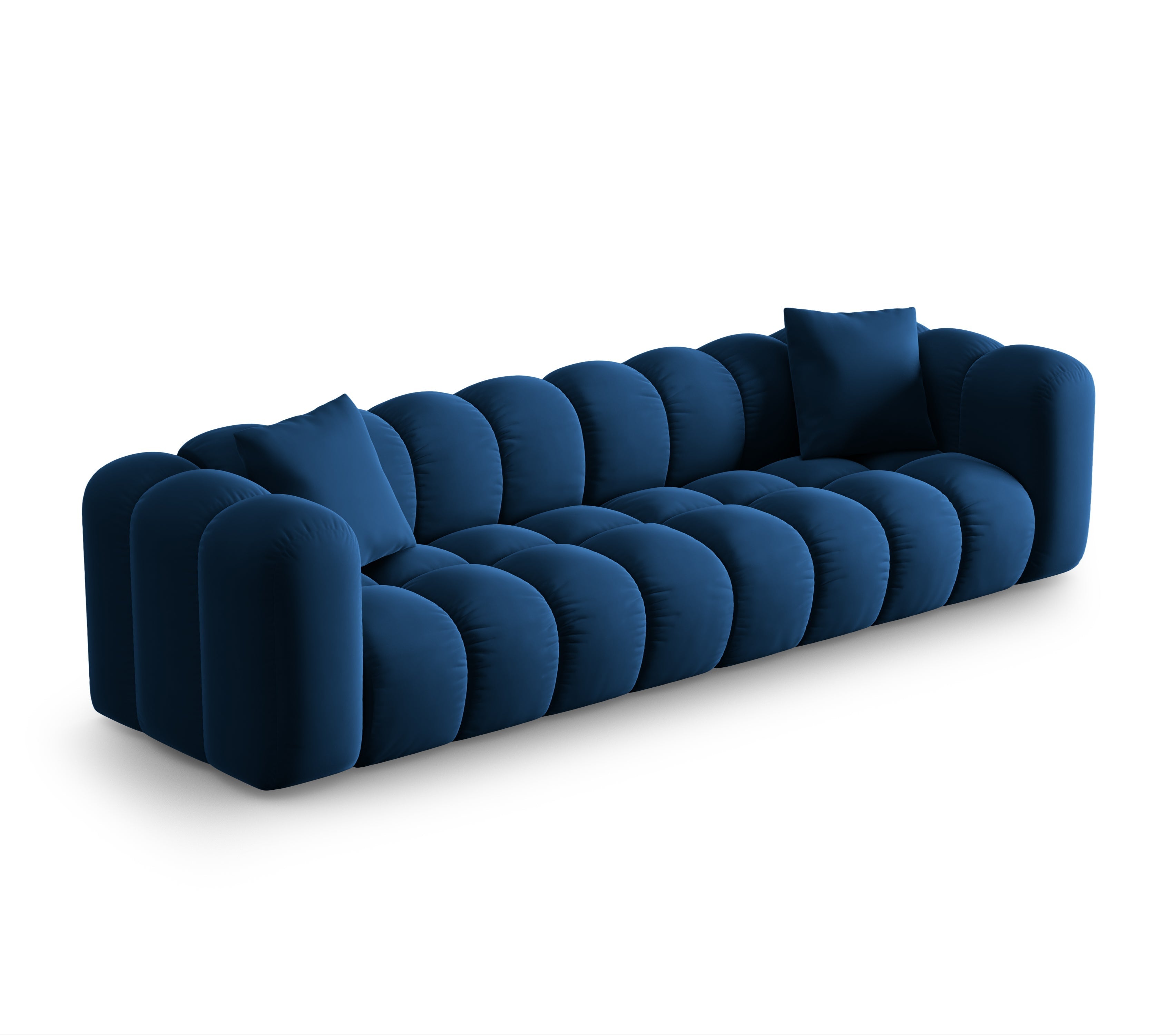 Sofa van fluweel voor 4 personen HALLEY koninklijk blauw