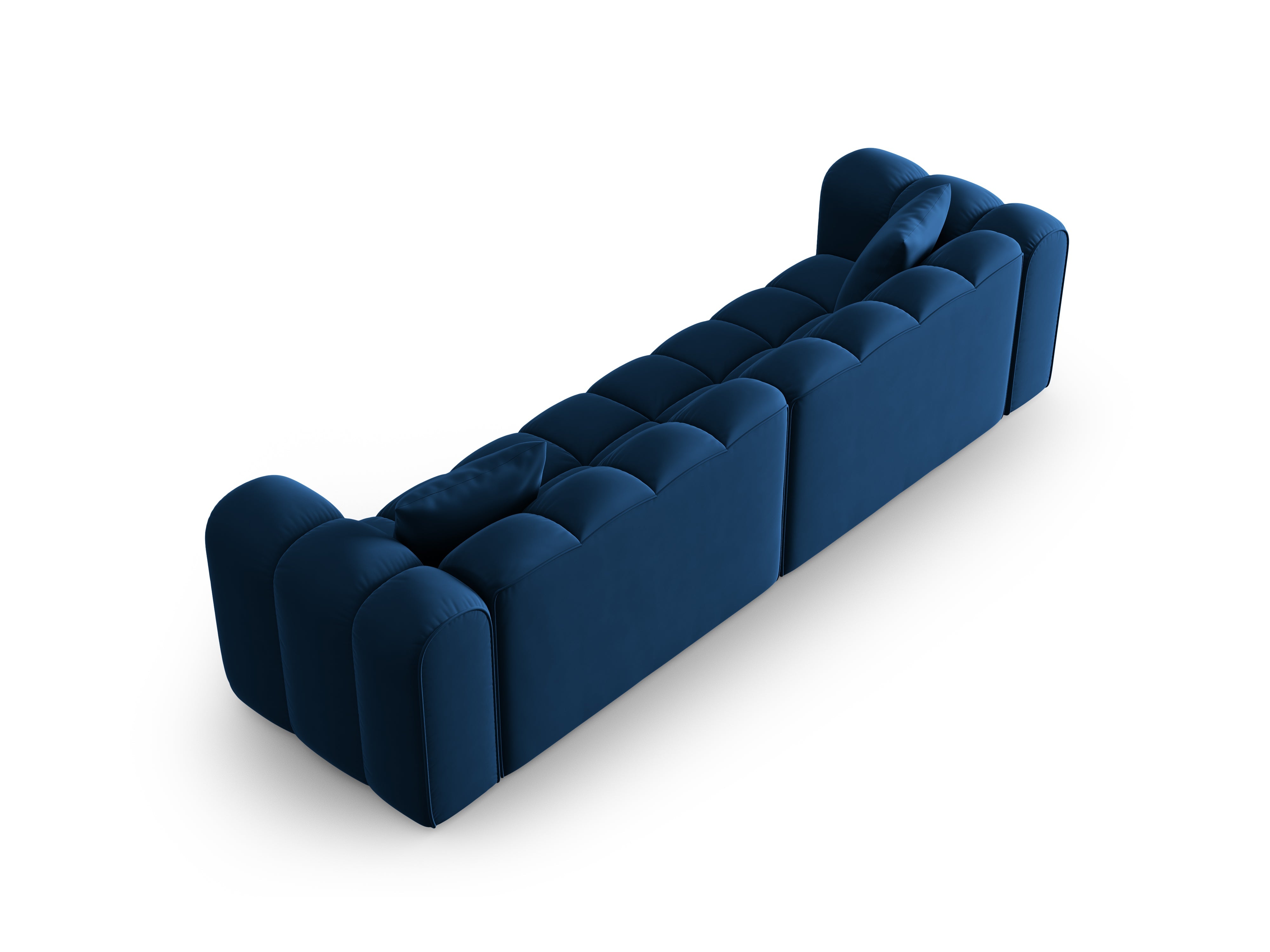 Sofa van fluweel voor 4 personen HALLEY koninklijk blauw