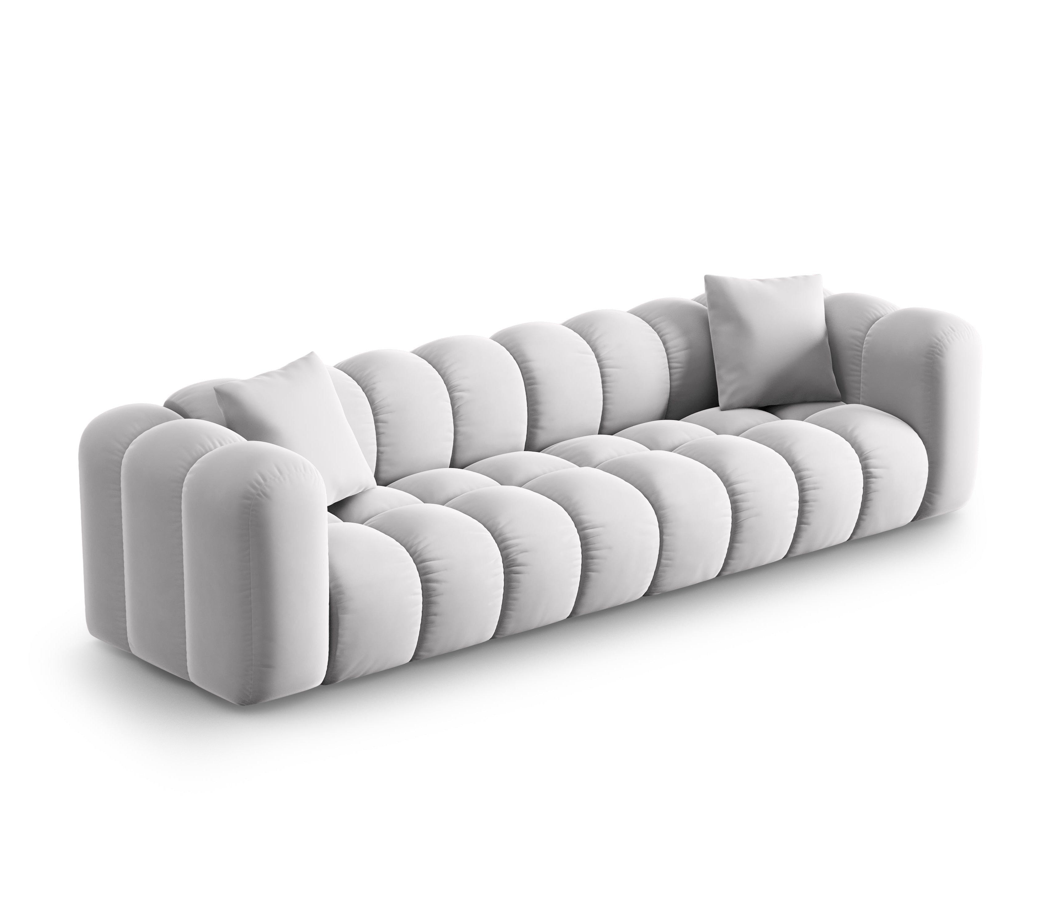 Samtsofa 4-Personen Silber Halley