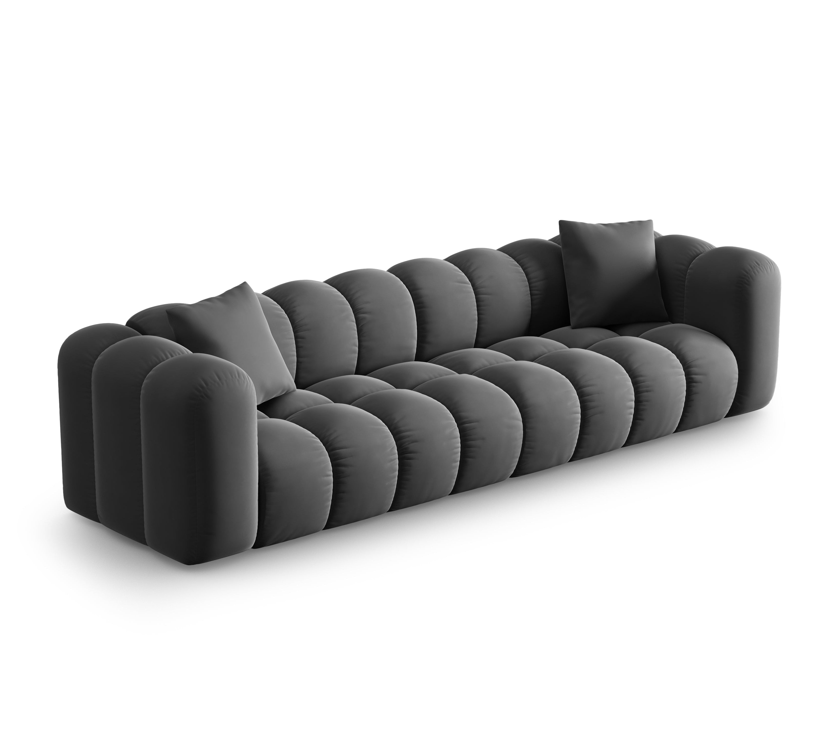 Sofa aksamitna 4-osobowa HALLEY szary – Windsor & Co